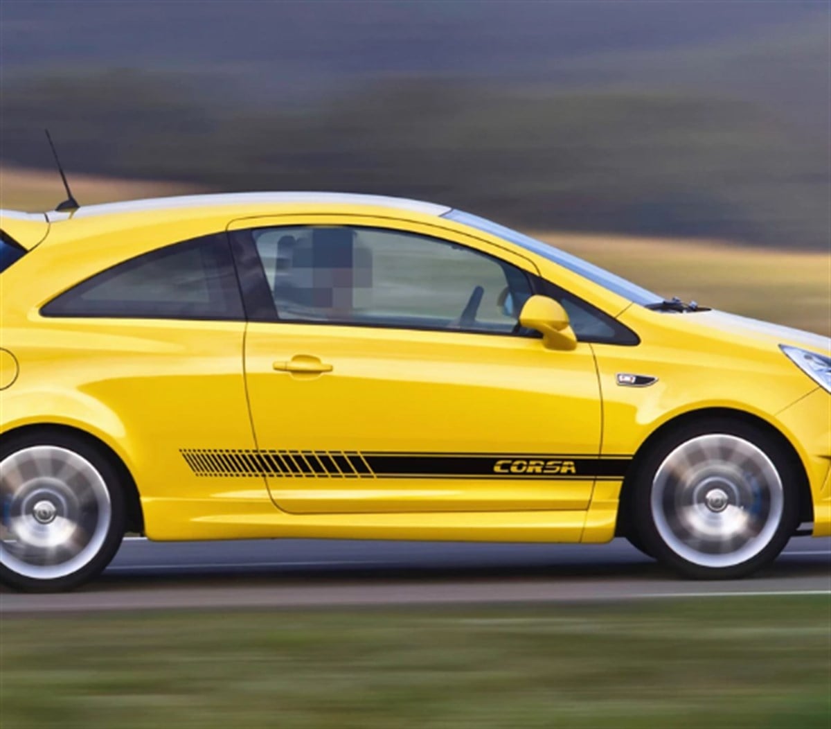 Opel Corsa Yan Ön Kapı Yazılı Sticker Etiket Modeli