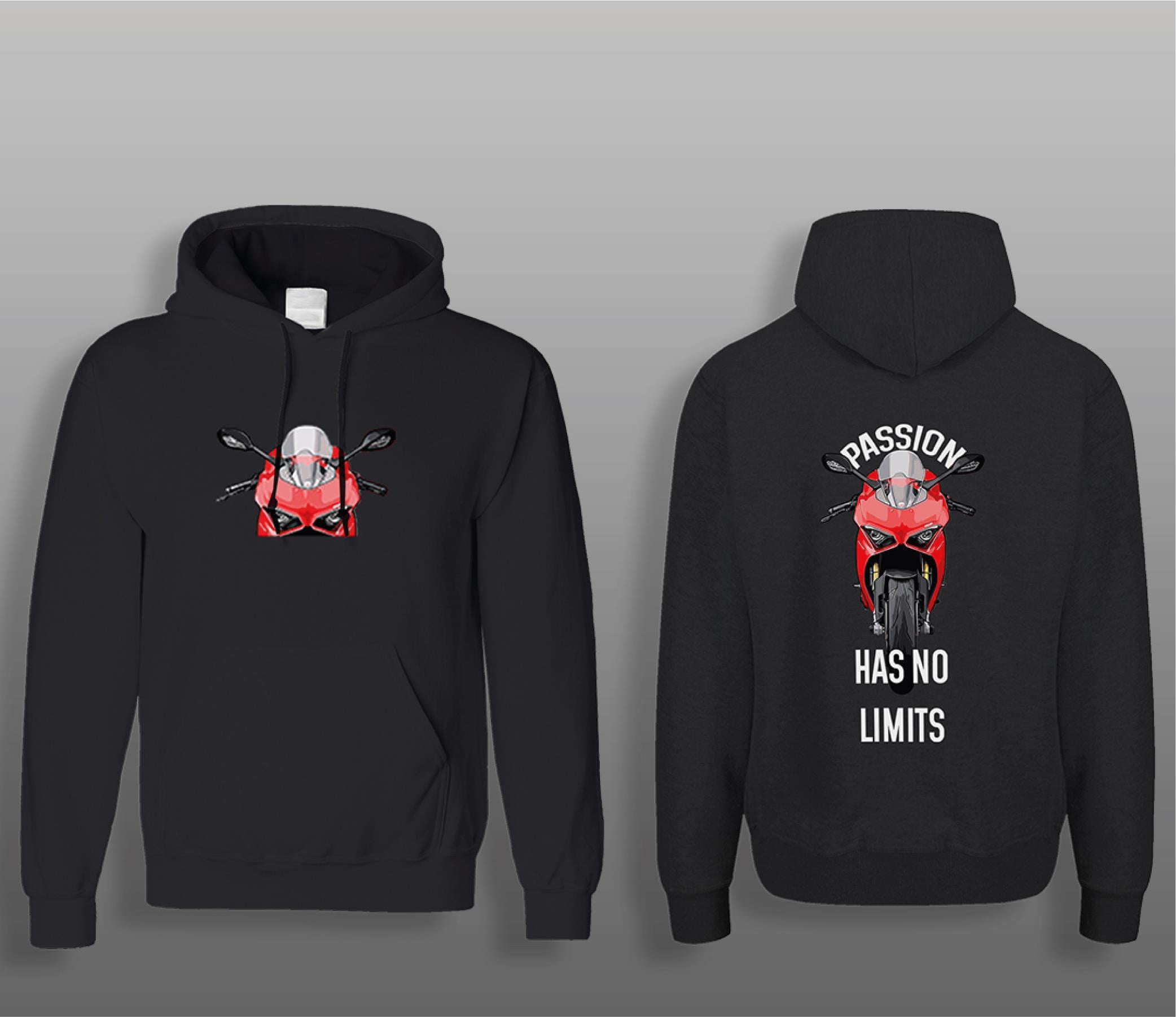 SweatshirtPassion Has No Limit Motorcu Sweatshirt Modeli Siyah