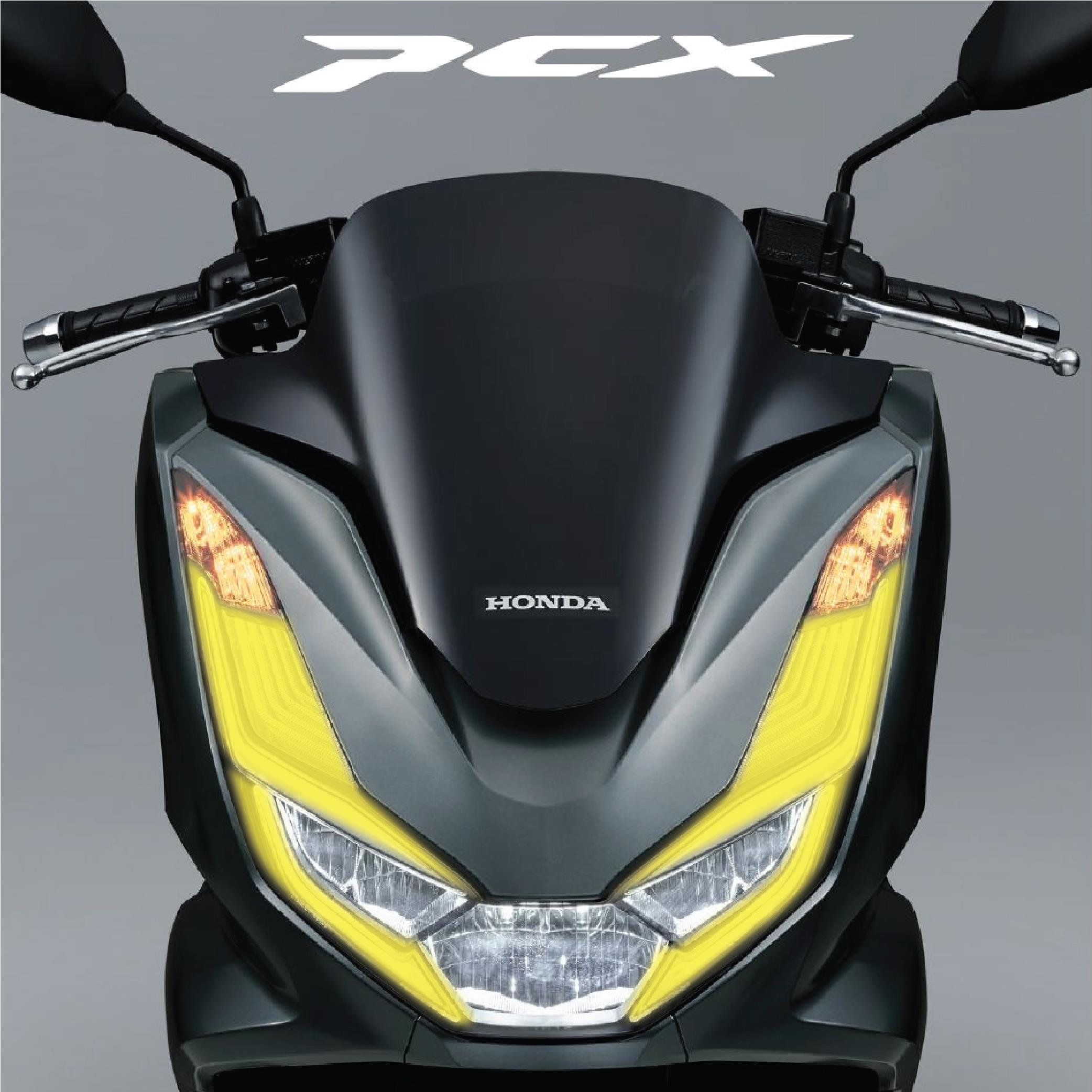 PCXPCX Ön Far Kaşı Far Filmi Sticker Etiket Modeli 2021-2024 Uyumlu Sinyal Kesikli Sarı Renk