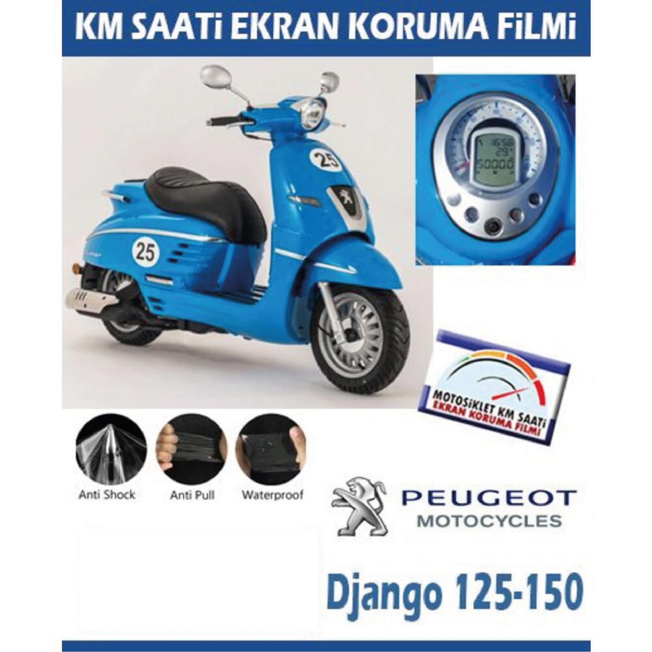 Ekran KorumasıPeugeot Django 125-150 Serisi Motosiklet Ekran Km Koruyucu
