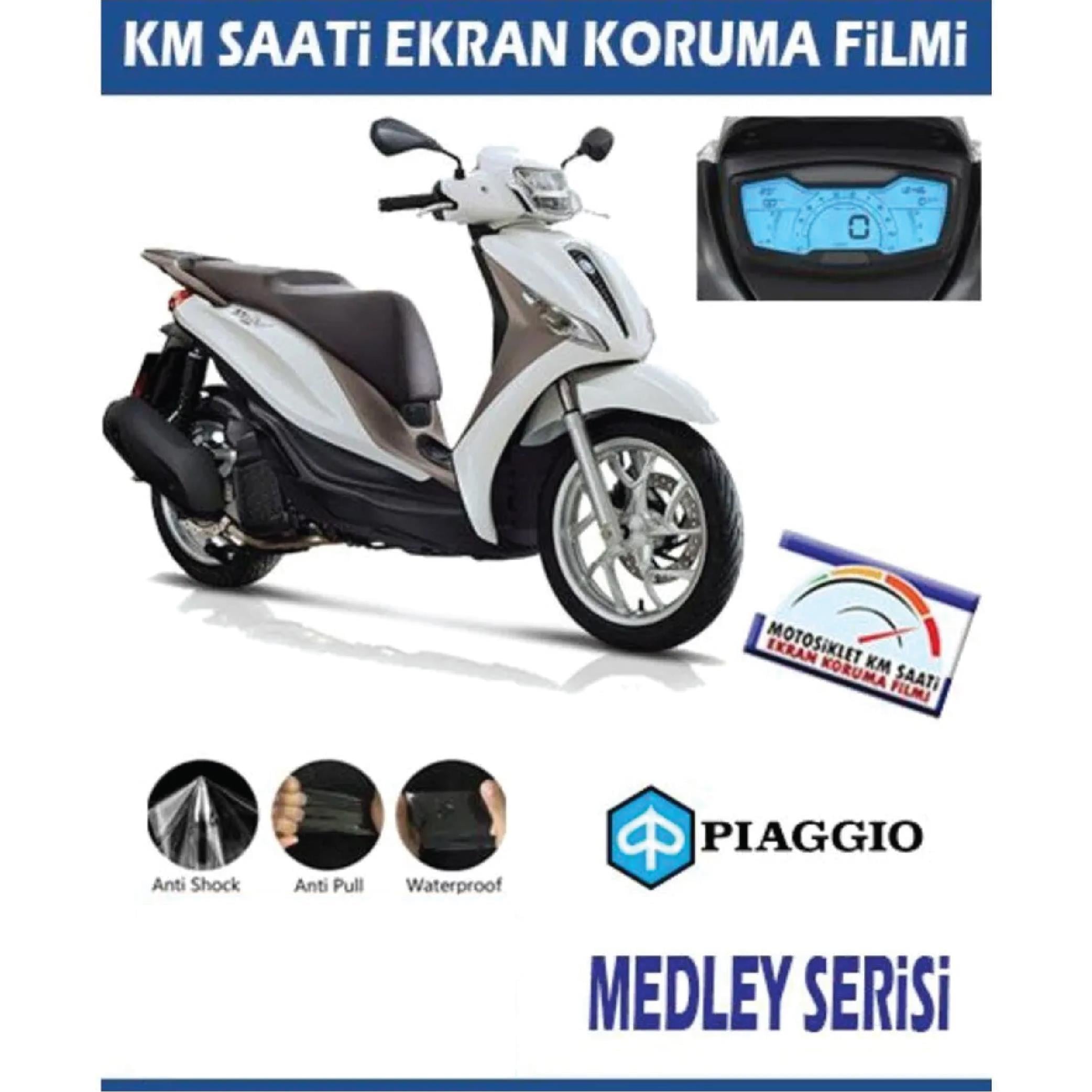 Ekran KorumasıPiaggio Medley Serisi Motosiklet Ekran Km Koruyucu