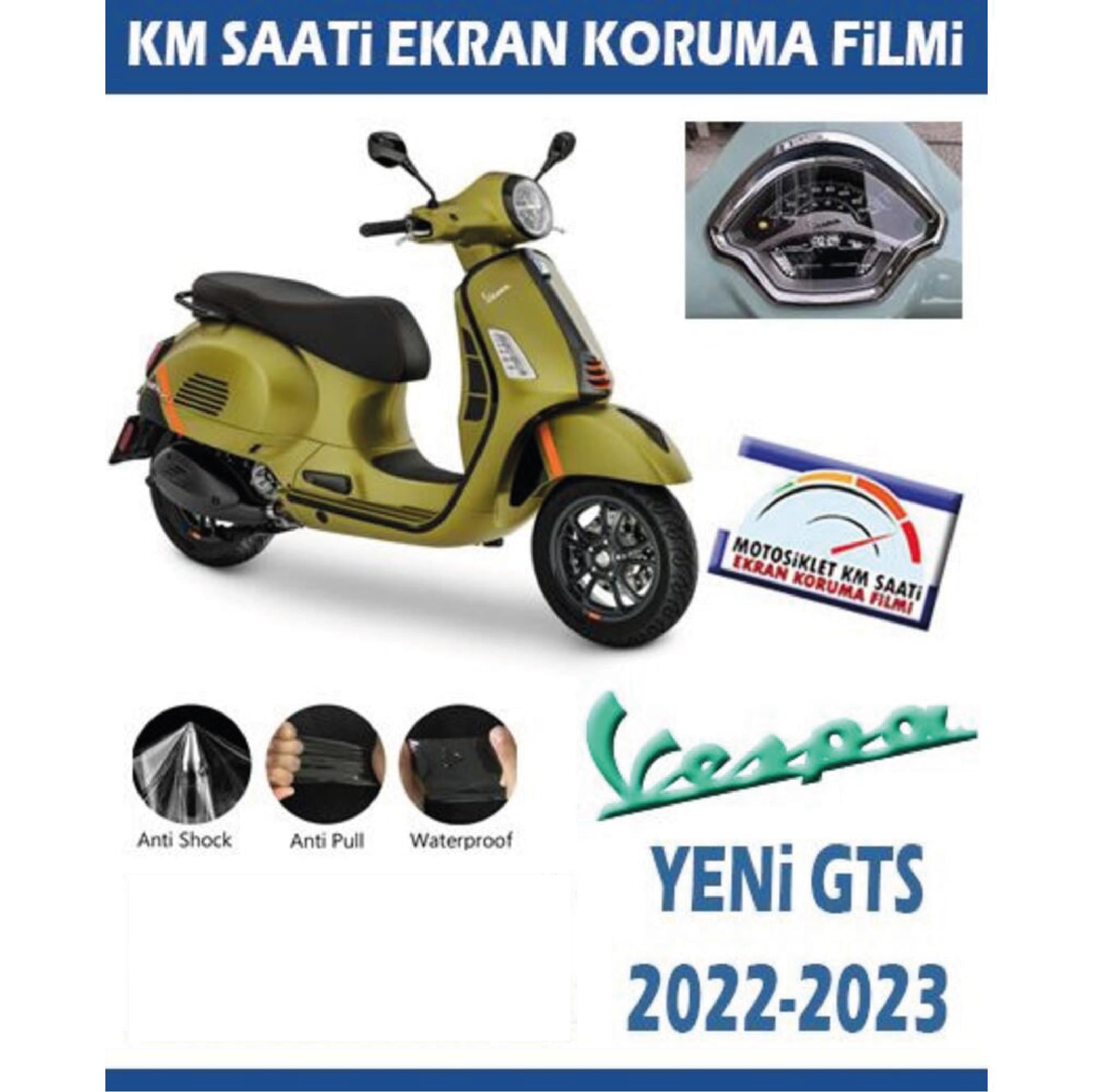 Ekran KorumasıPiaggio Vespa Yeni GTS 2022-2023 Motosiklet Ekran Km Koruyucu