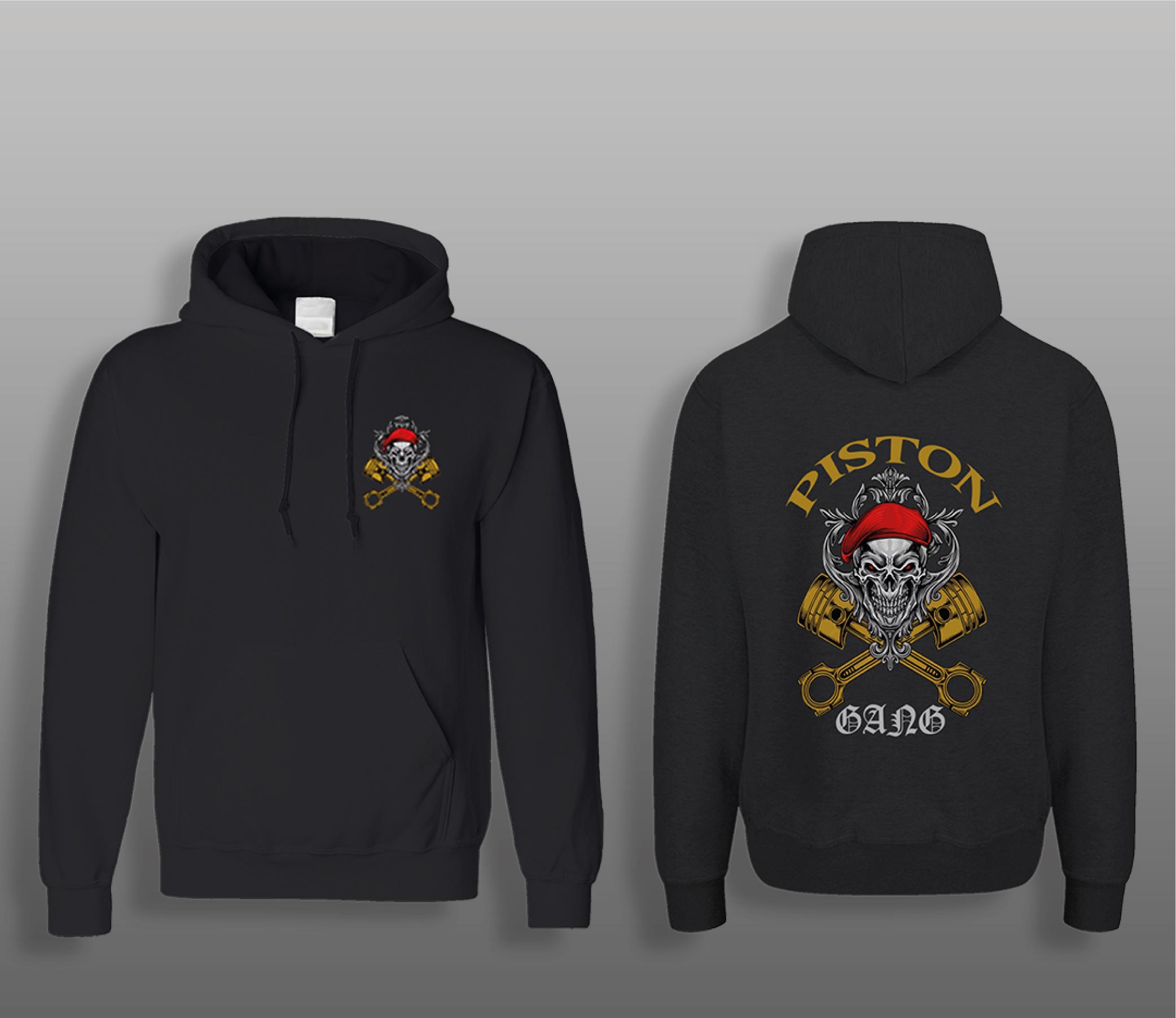 SweatshirtPiston Gang Motorcu Sweatshirt Modeli Siyah