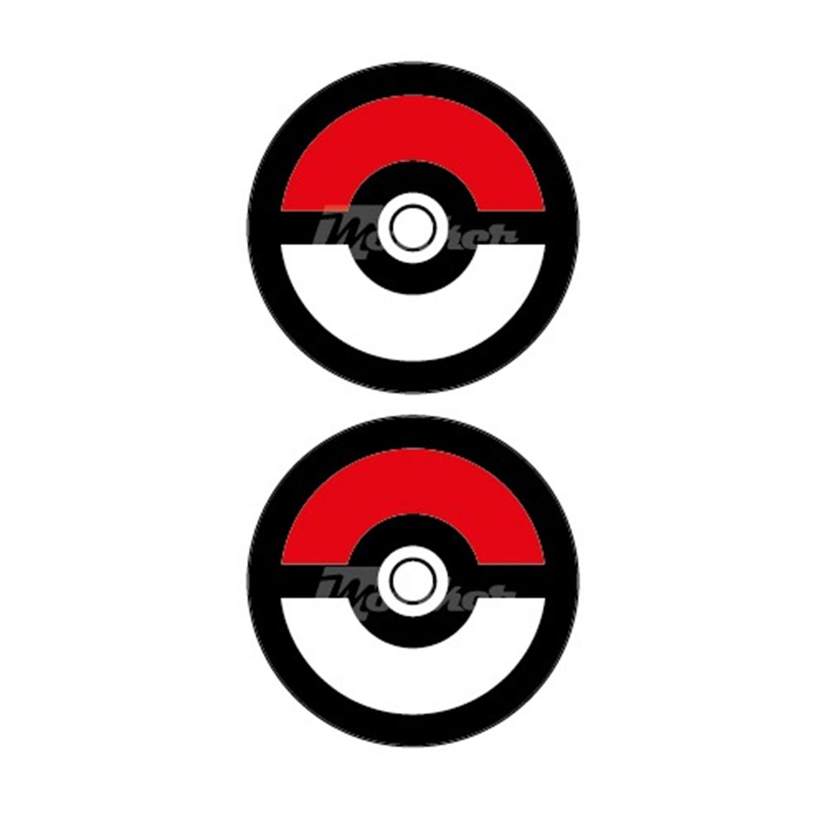 Pokemon PokeBall İkili Damla Logo Sticker 