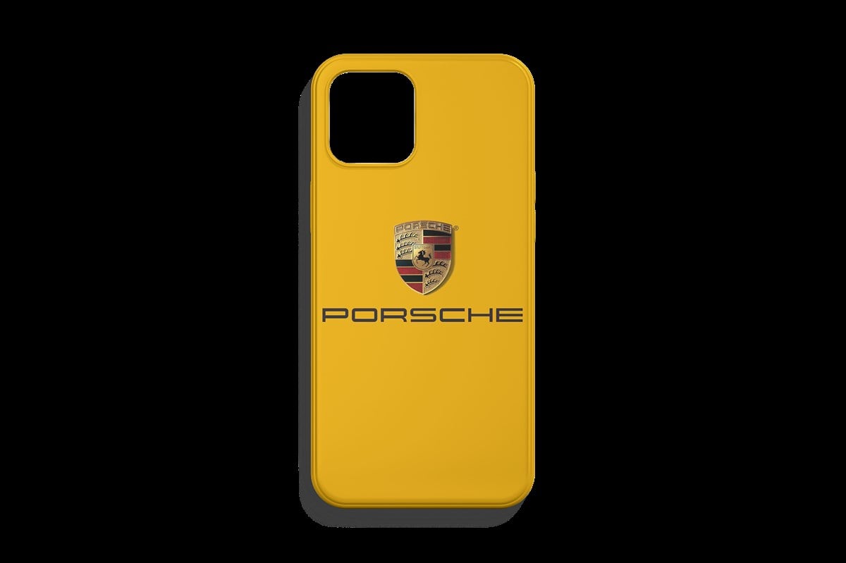 Porsche Sarı Logo Tasarımı Telefon Kılıfı 1. Kalite Baskı