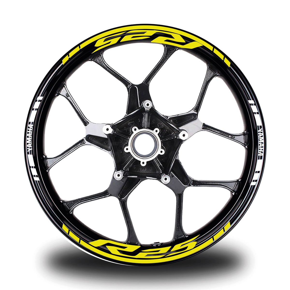 R25 Yazılı Sarı Takım Jant Sticker Modeli