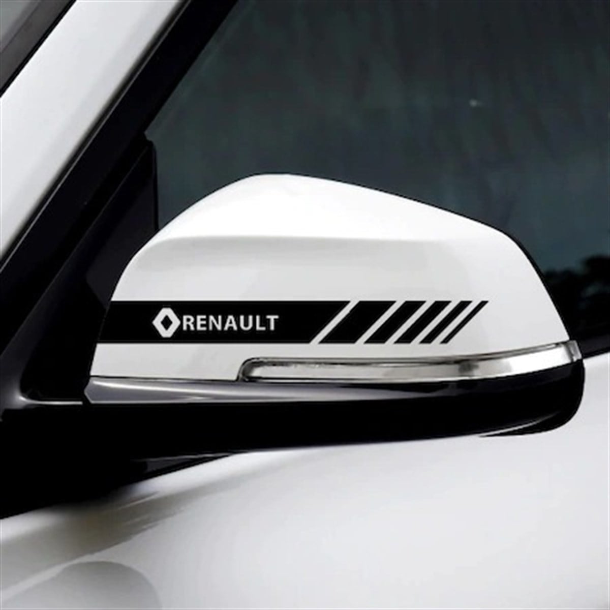 Renault Logo ve Yazılı Ayna Sticker Etiket Modeli