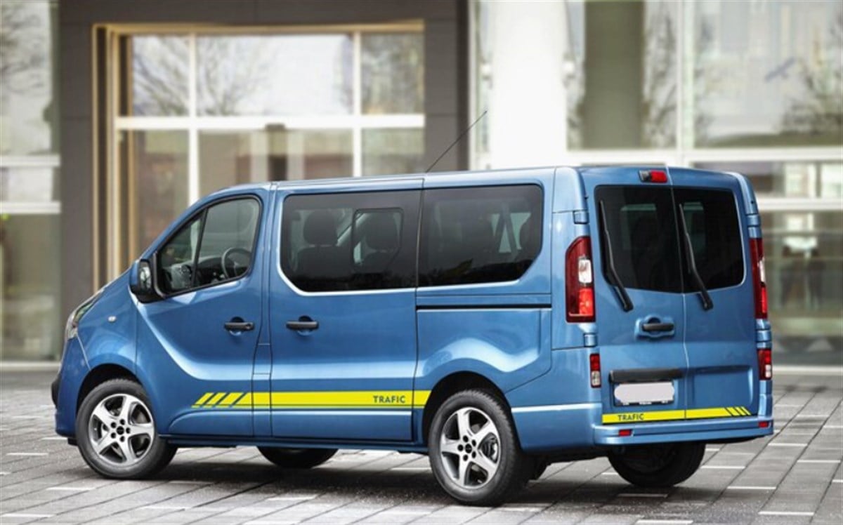 Renault Trafic Yan Kapı ve Arka Kapı Şerit Sticker Etiket Modeli