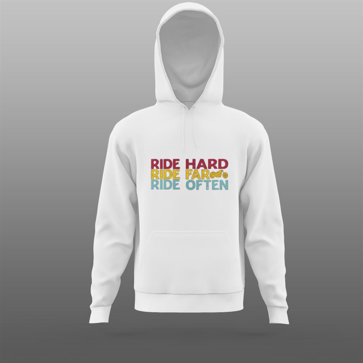 Ride Hard Beyaz Sweatshirt Modeli