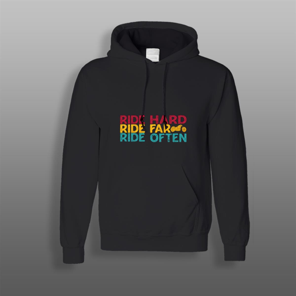 Ride Hard Siyah Sweatshirt Modeli
