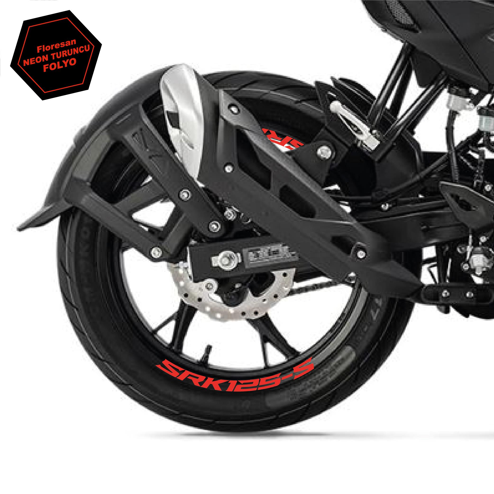 RKSRKS (QJ MOTOR) SRK 125-S Motosiklet Jant İçi Sticker Etiket Modeli Neon Turuncu