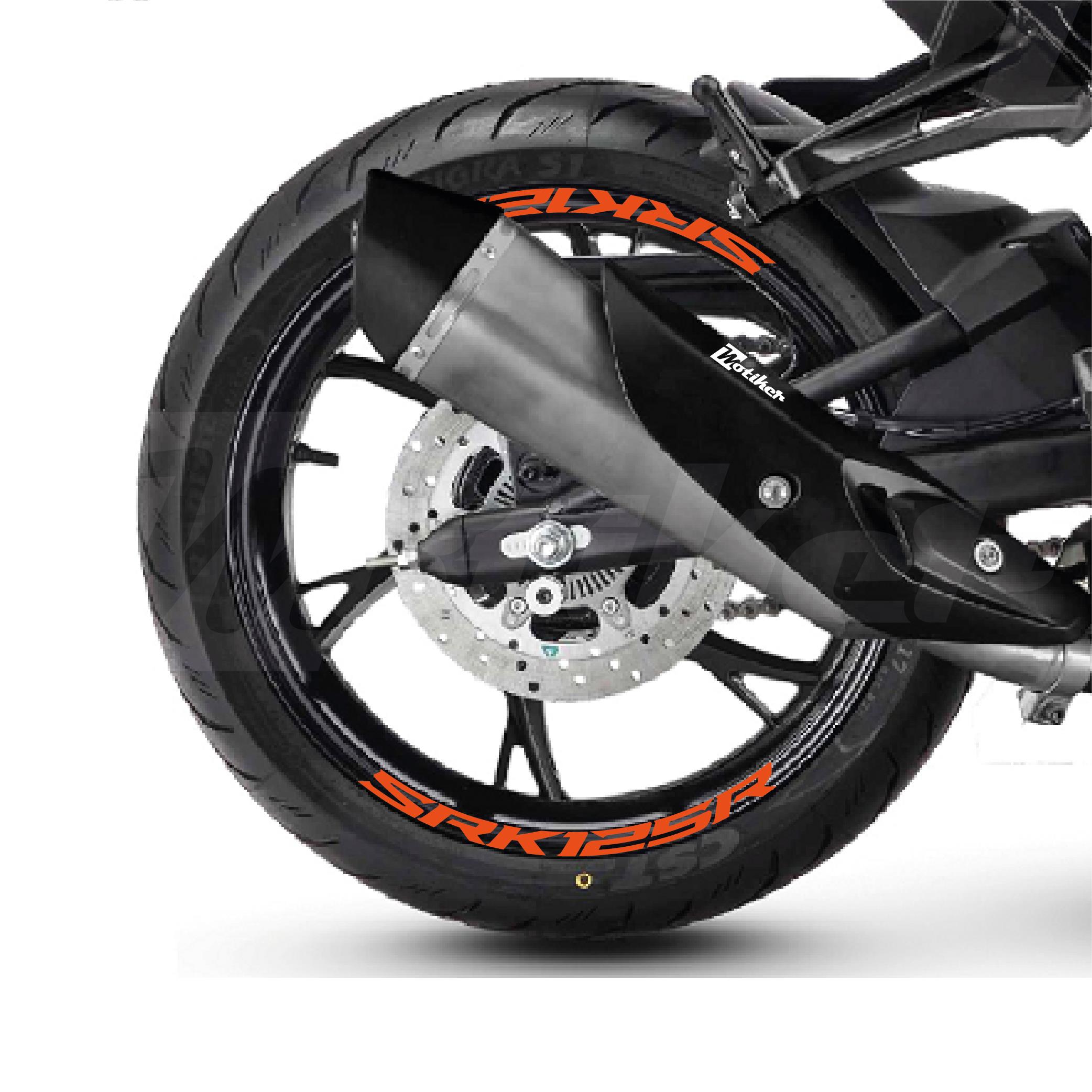 RKSRKS (QJ MOTOR) SRK 125R Motosiklet Jant İçi Sticker Etiket Modeli Turuncu