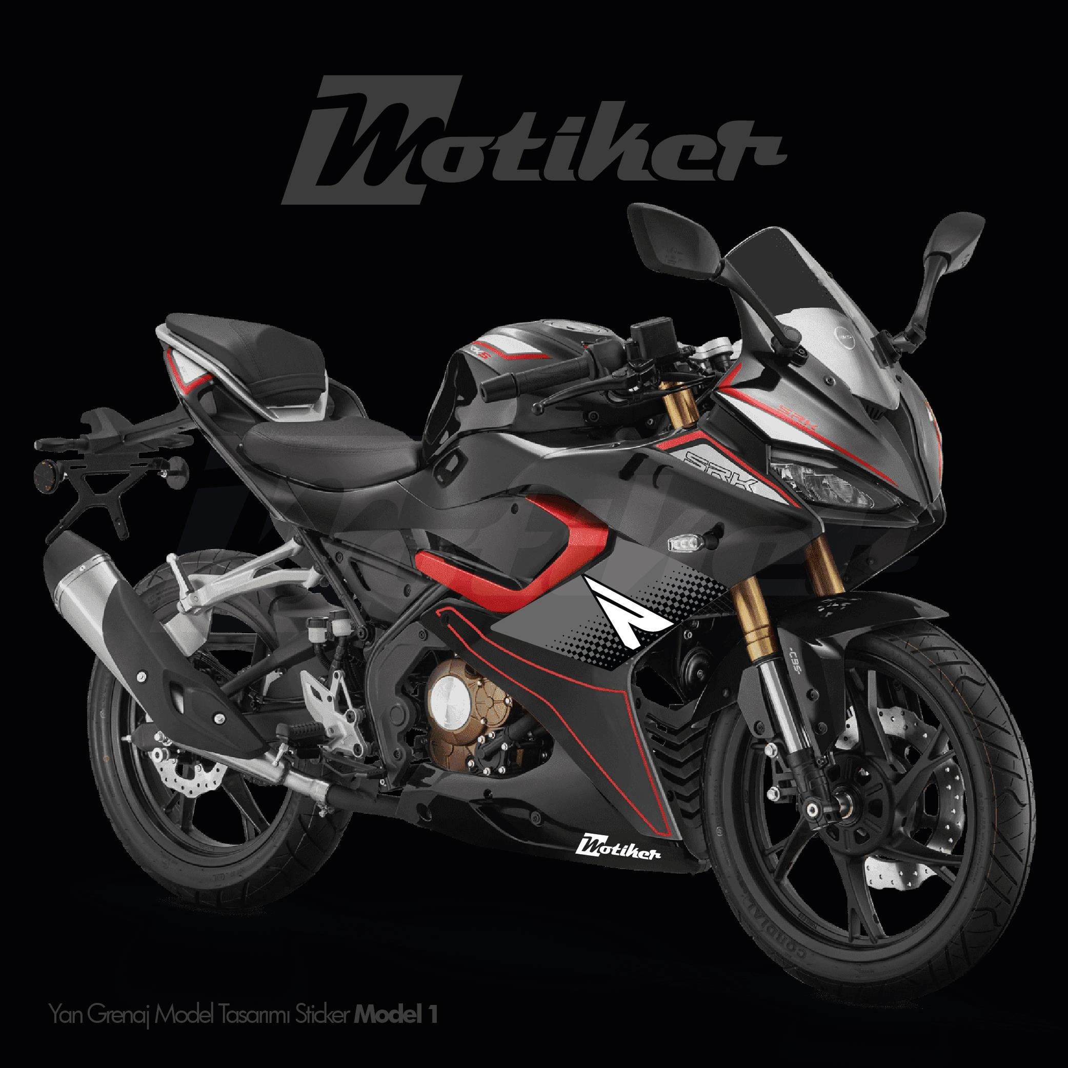 RKSRKS (QJ MOTOR) SRK 125R YAN GRENAJ MODEL TASARIM STICKER ETIKET MODELİ 1