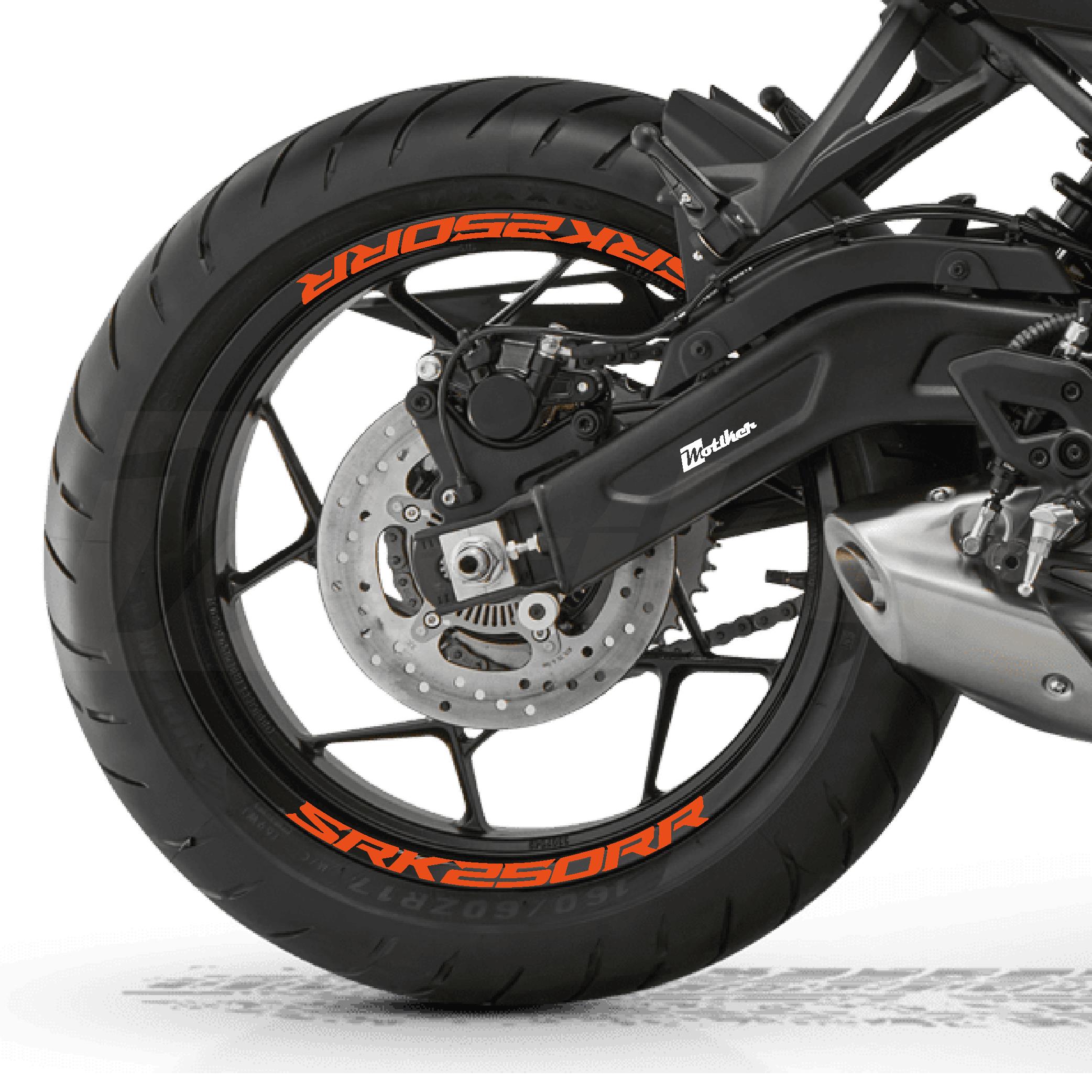RKSRKS (QJ MOTOR) SRK 250RR Motosiklet Jant İçi Sticker Etiket Modeli Turuncu