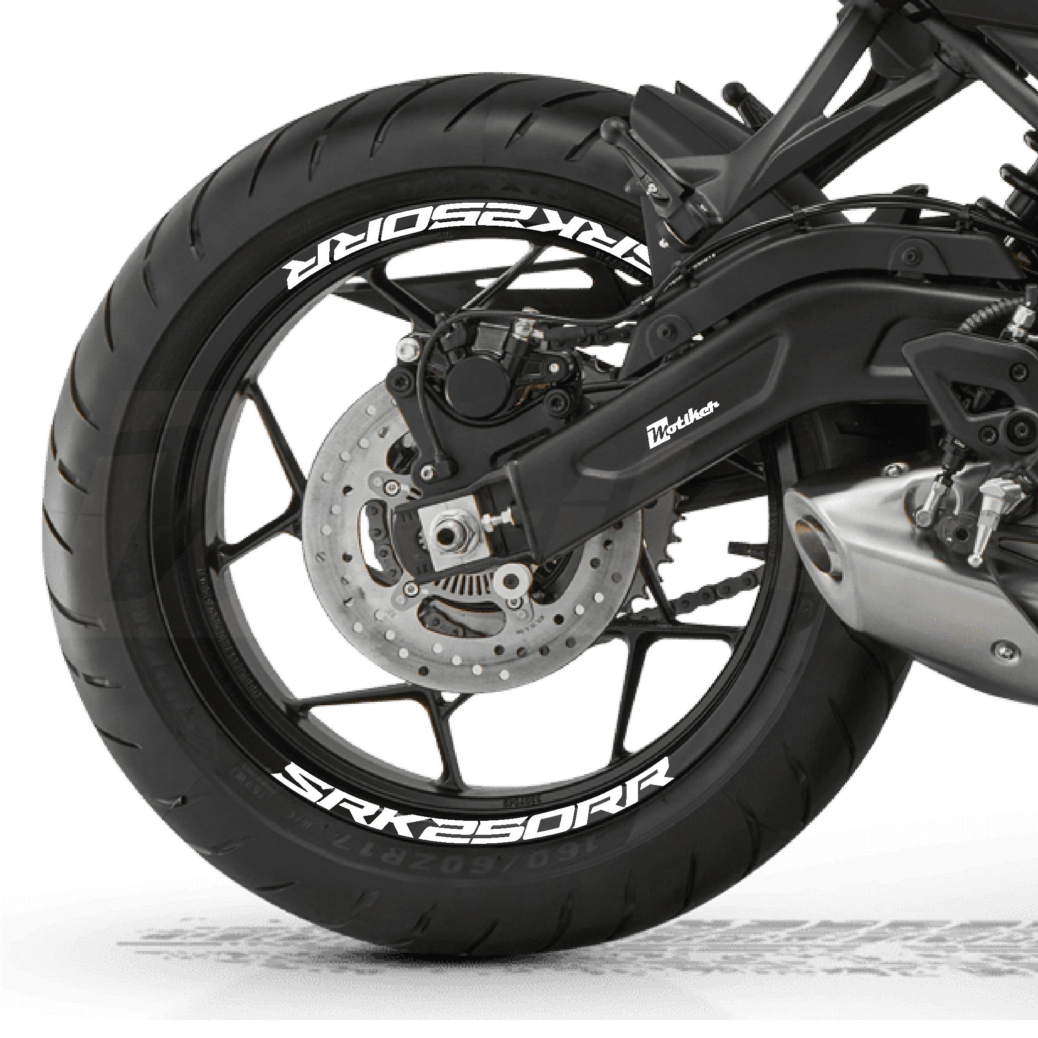 RKSRKS (QJ MOTOR) SRK 250RR Motosiklet Jant İçi Sticker Etiket Modeli Beyaz