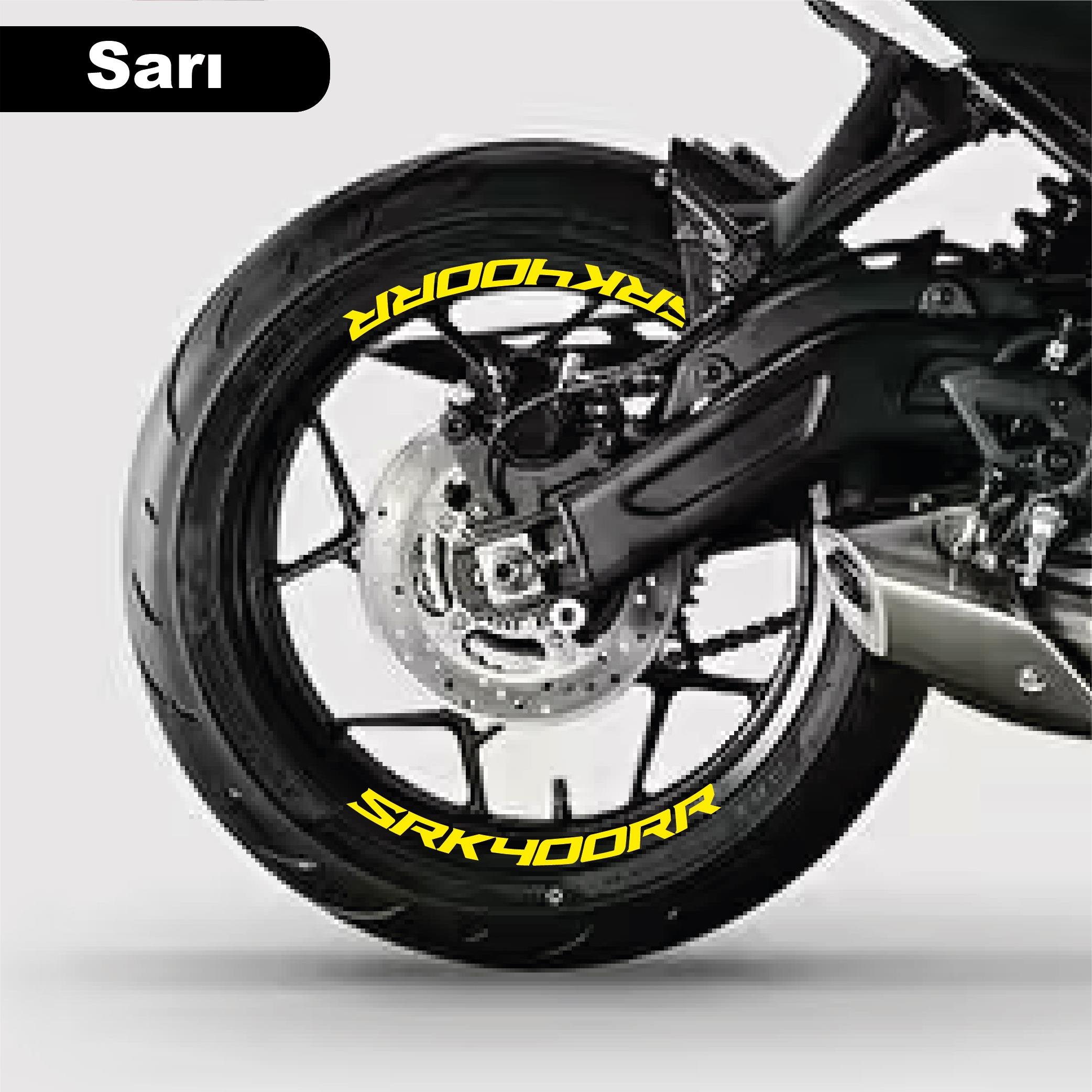RKSRKS (QJ MOTOR) SRK 400RR Motosiklet Jant İçi Sticker Etiket Modeli Sarı