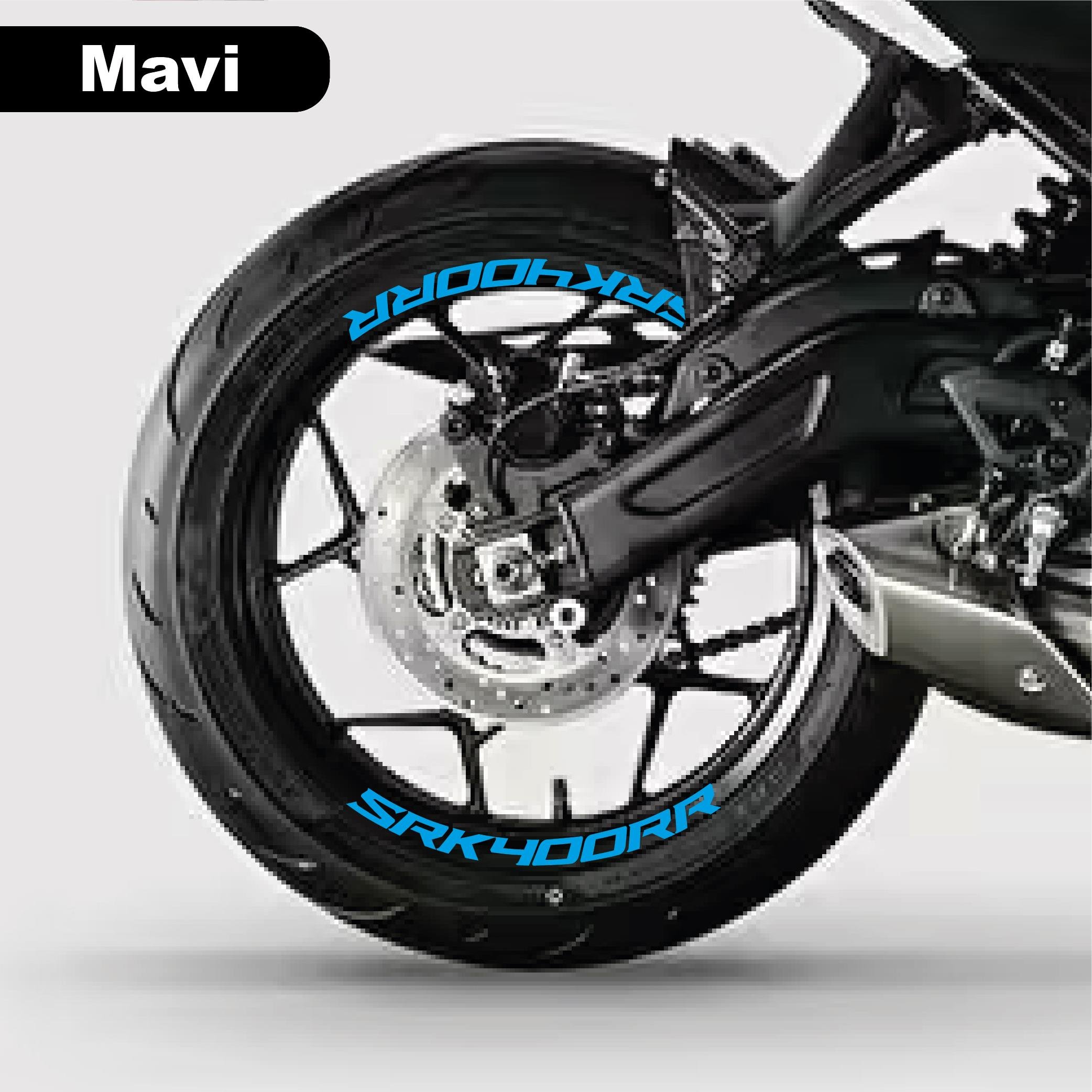 RKSRKS (QJ MOTOR) SRK 400RR Motosiklet Jant İçi Sticker Etiket Modeli Mavi