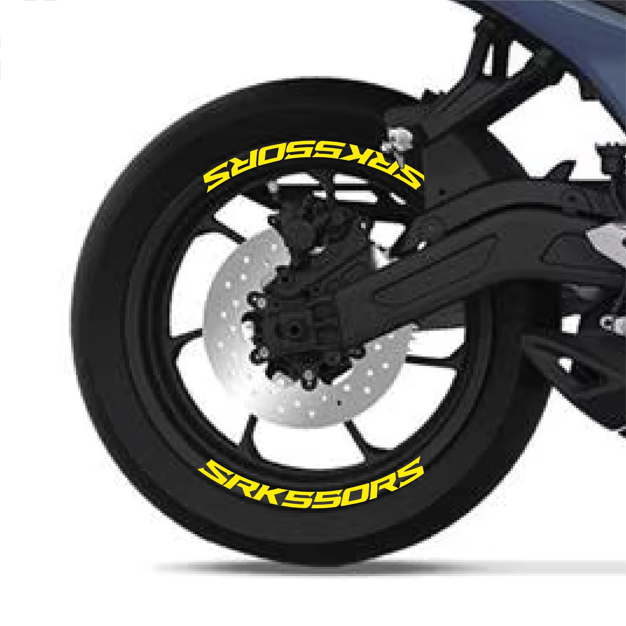 RKSRKS (QJ MOTOR) SRK 550 RS Motosiklet Jant İçi Sticker Etiket Modeli Sarı