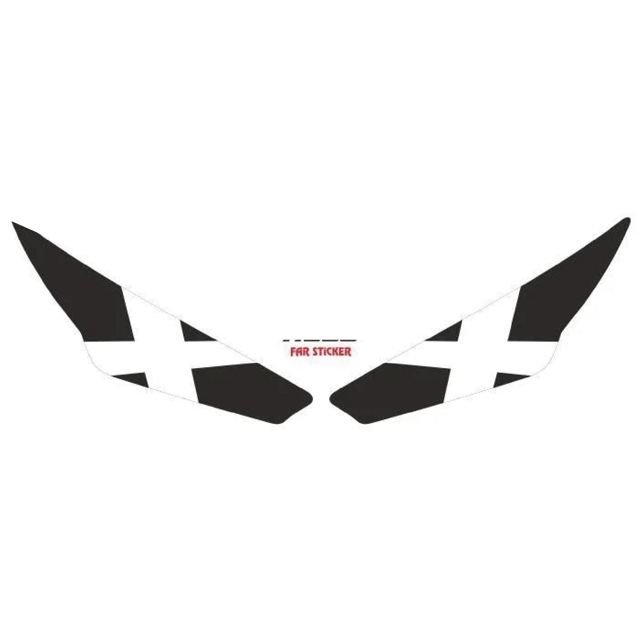 RKS R250 Beyaz Çarpı Far Sticker Etiket Modeli