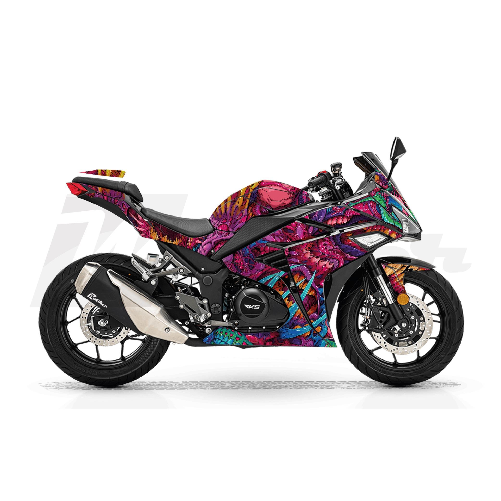 RKSRKS R250 Hyper Beast Sticker Etiket Kaplama Modeli Pembe Mor Mavi