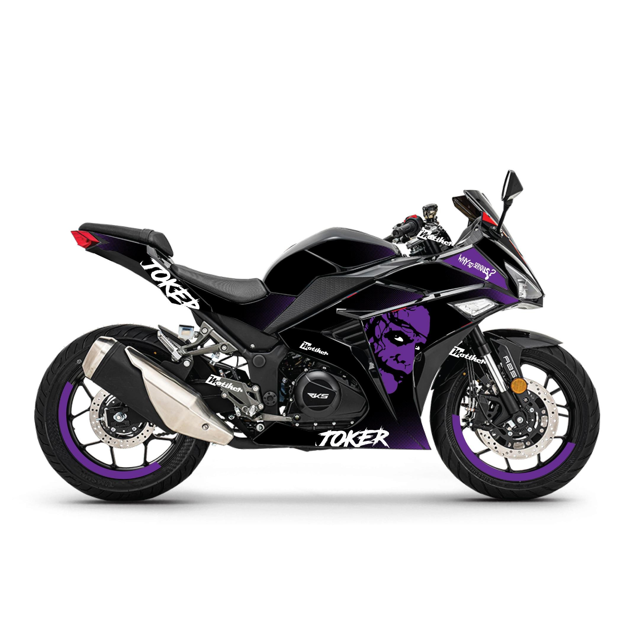 RKS R250 Joker Mor Parçalı Kaplama Sticker Etiket Modeli