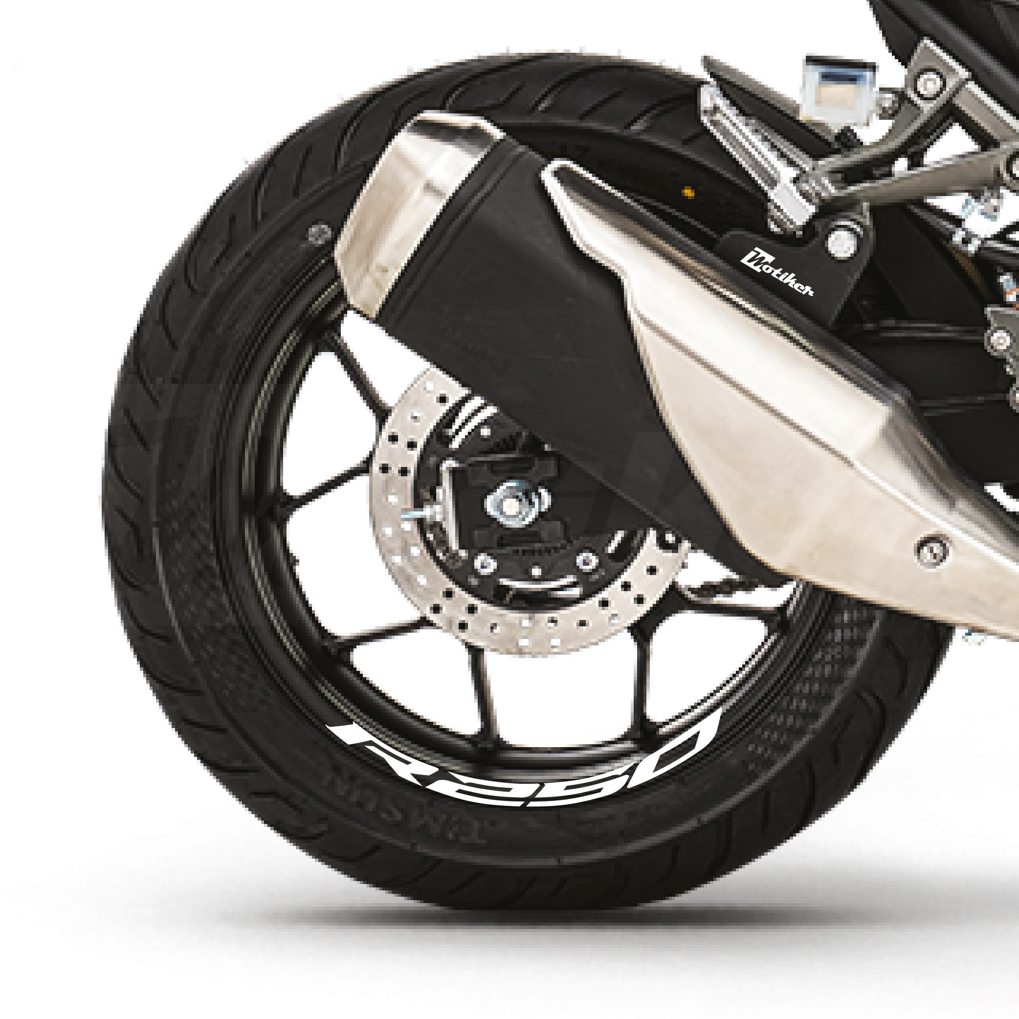 RKSRKS R250 Motosiklet Jant İçi Sticker Etiket Modeli Beyaz