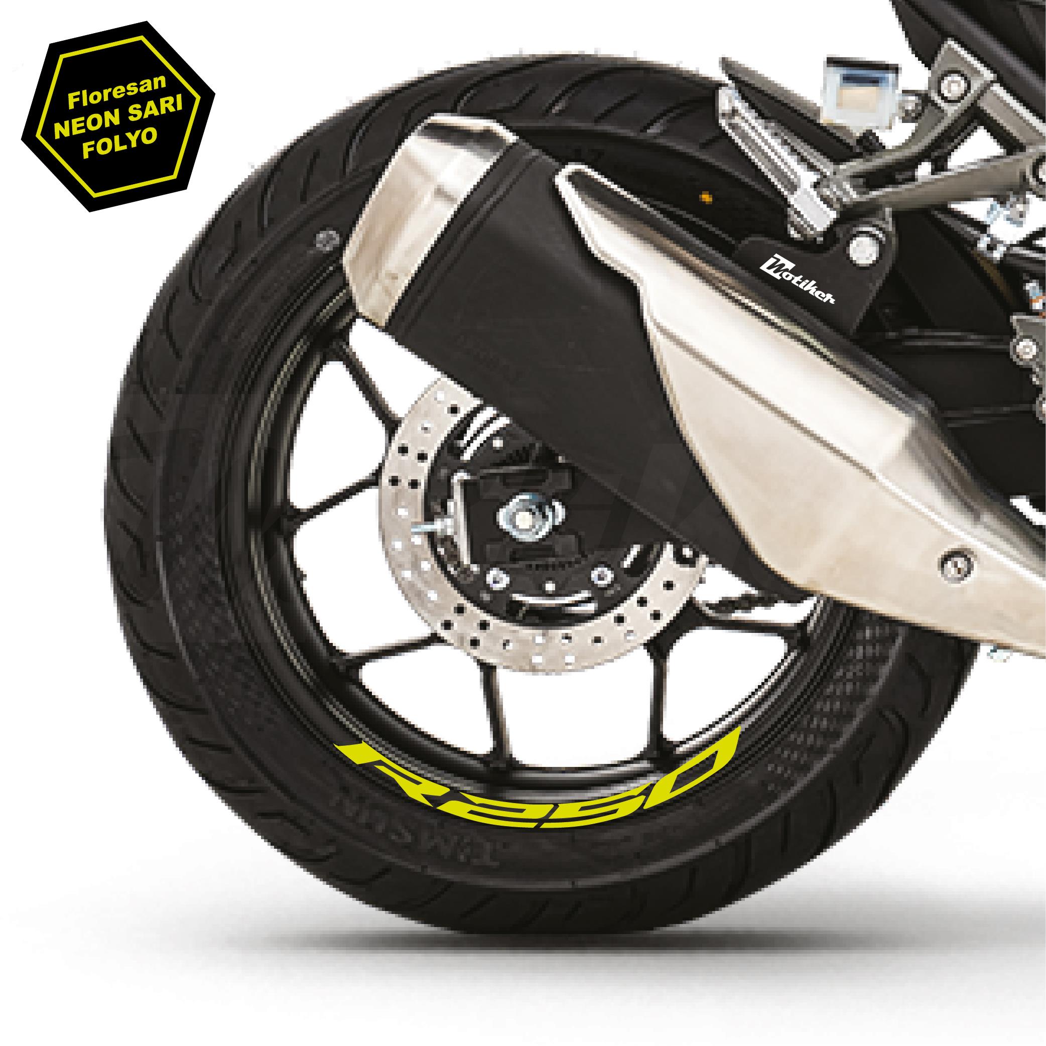 RKSRKS R250 Motosiklet Jant İçi Sticker Etiket Modeli Neon Sarı (Yeşil)