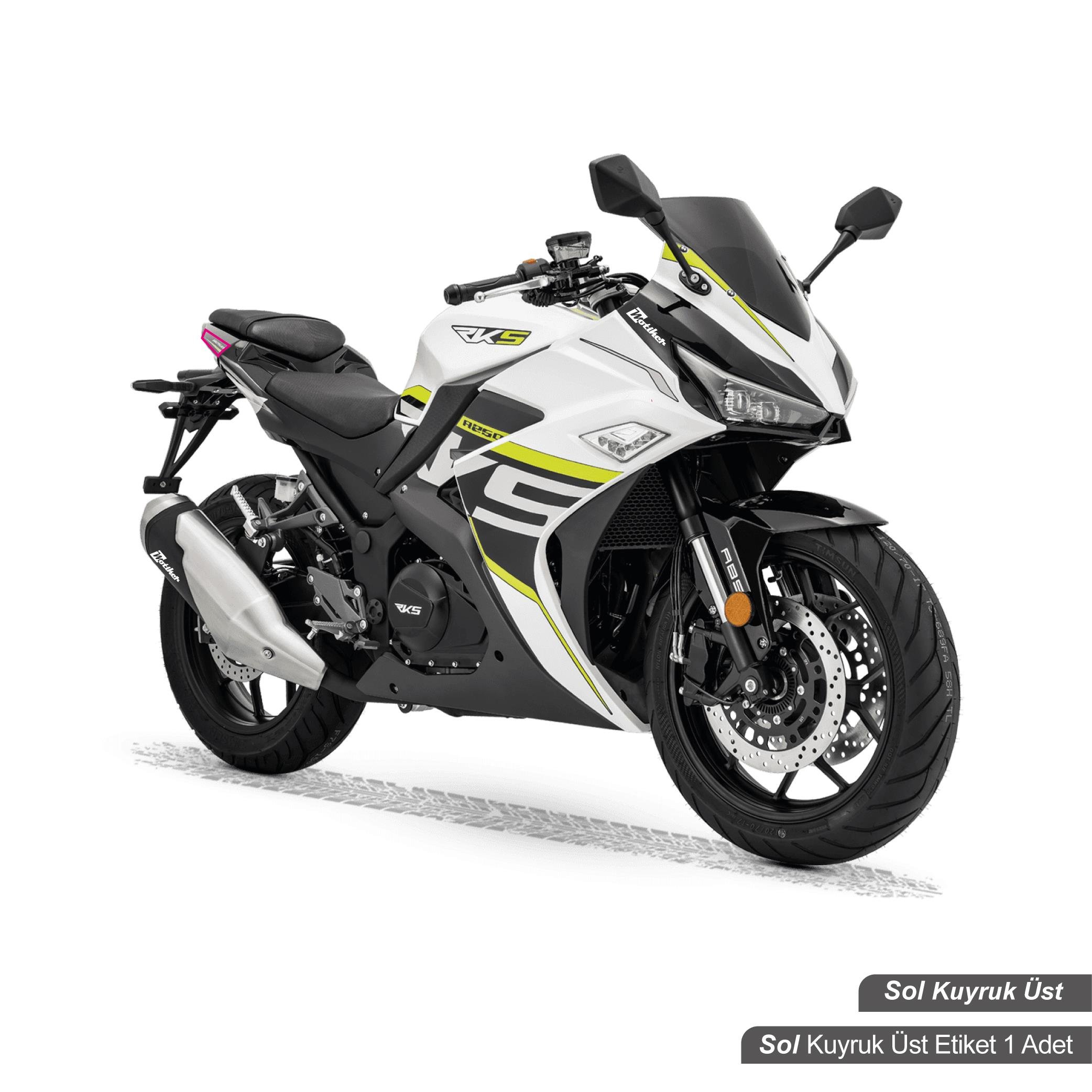 RKSRKS R250 Orjinal Tasarım Sol Kuyruk Üst Sticker Etiket Modeli