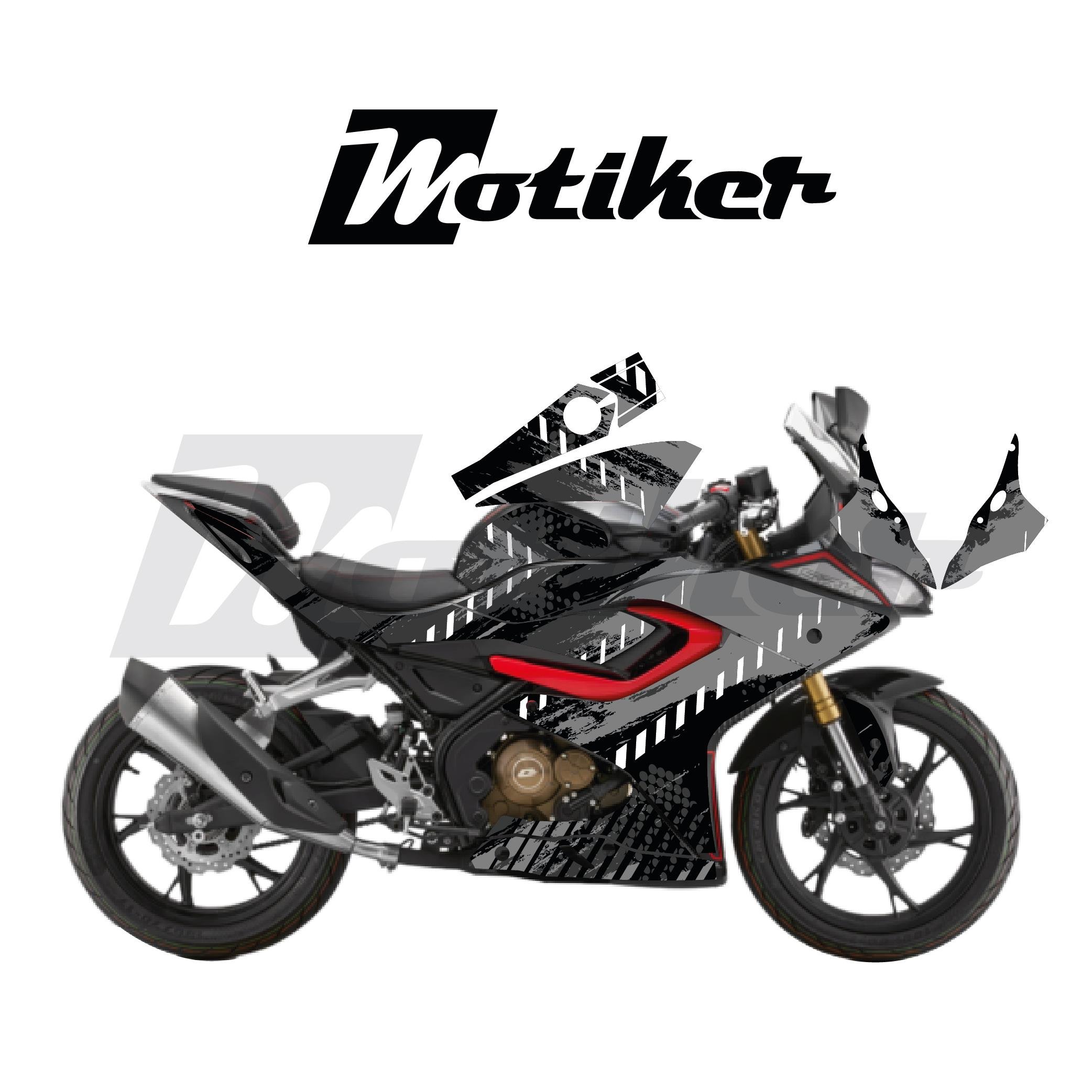 RKSRKS SRK 125R Kaplama Motosiklet Sticker Etiket Modeli Racing Sport Desen Siyah Gri Beyaz