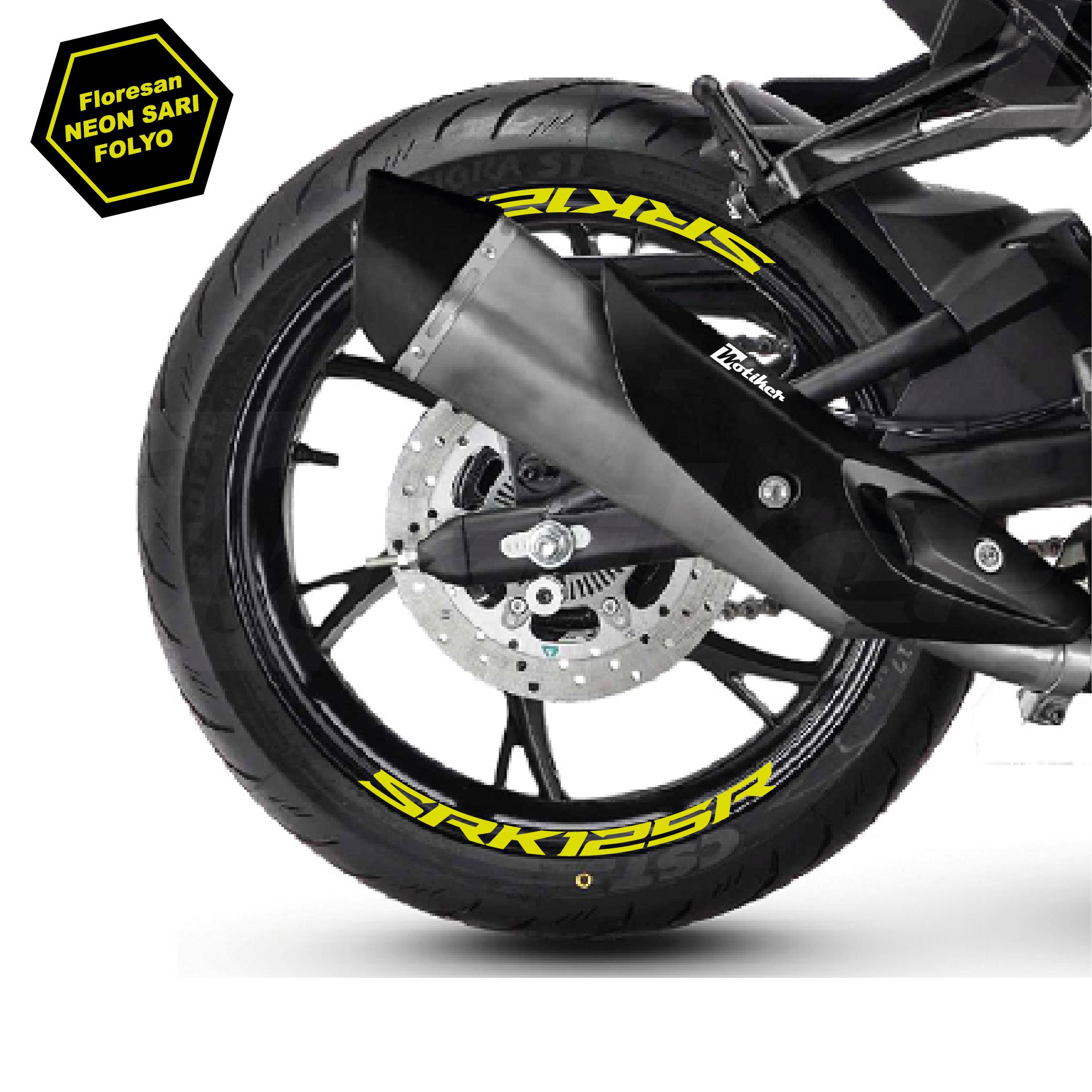 RKSRKS SRK 125R Motosiklet Jant İçi Sticker Etiket Modeli Neon Sarı (Yeşil)