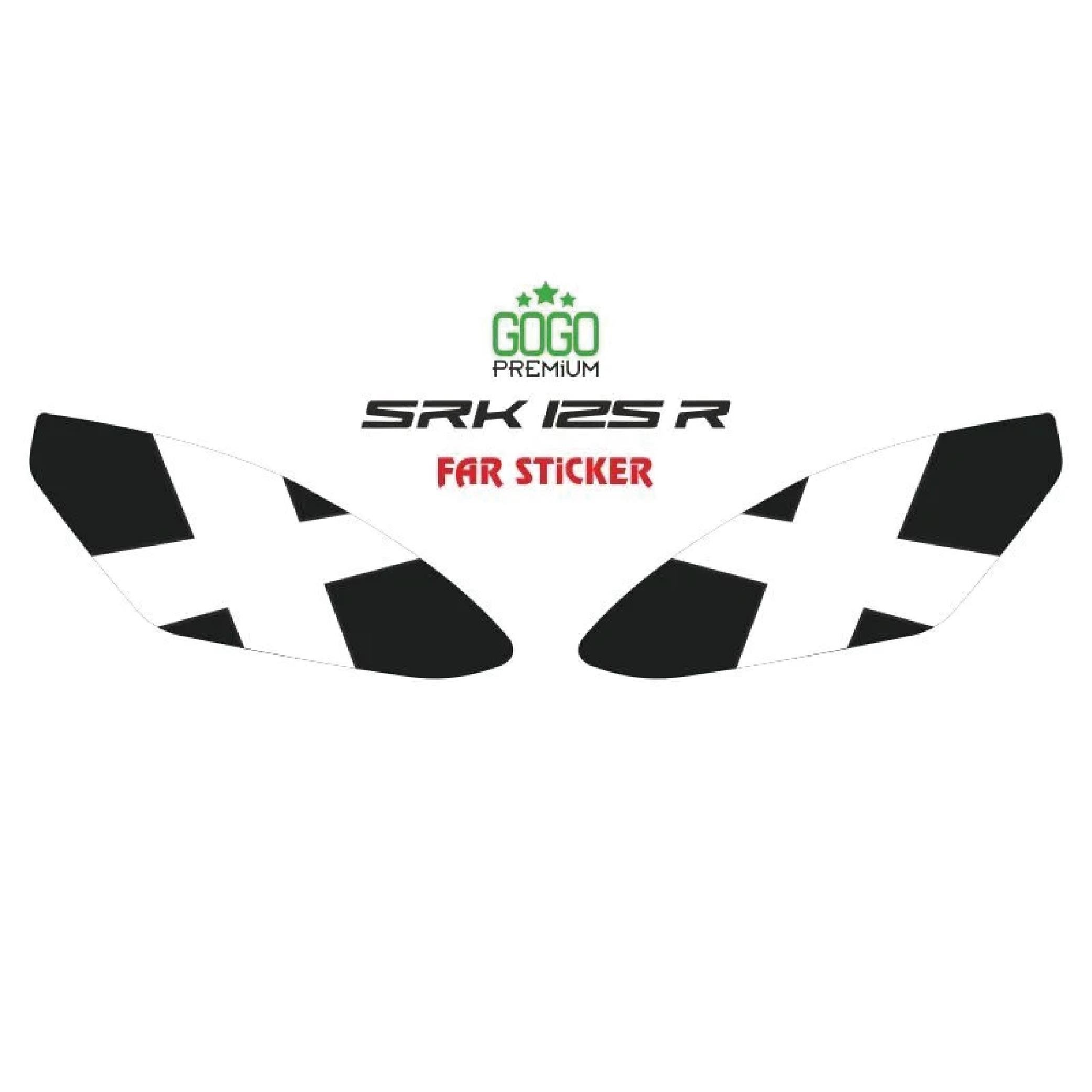 RKSRKS SRK125R Beyaz Çarpı Far Sticker Etiket Modeli