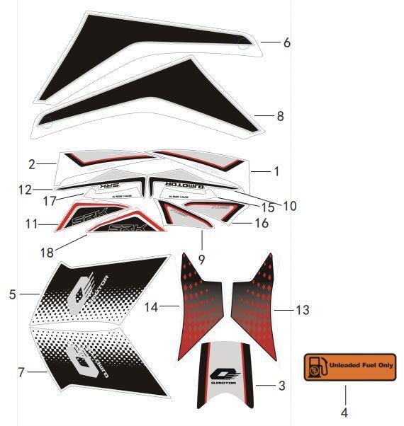 MARKALARRKS SRK125R Orjinal Sticker Modeli