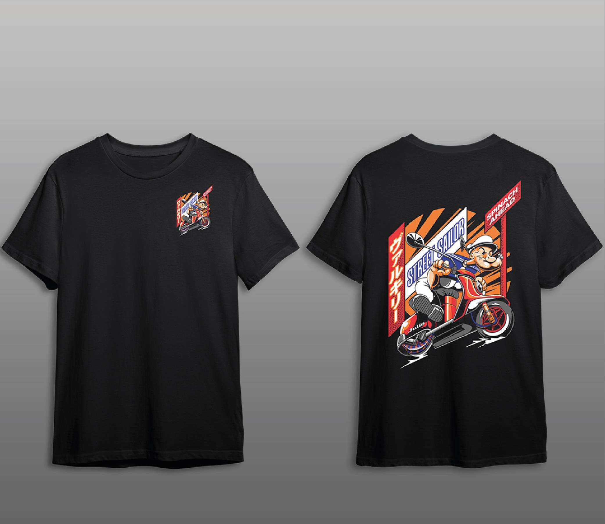 T-ShirtSailor Motorcu T-Shirt Modeli Siyah