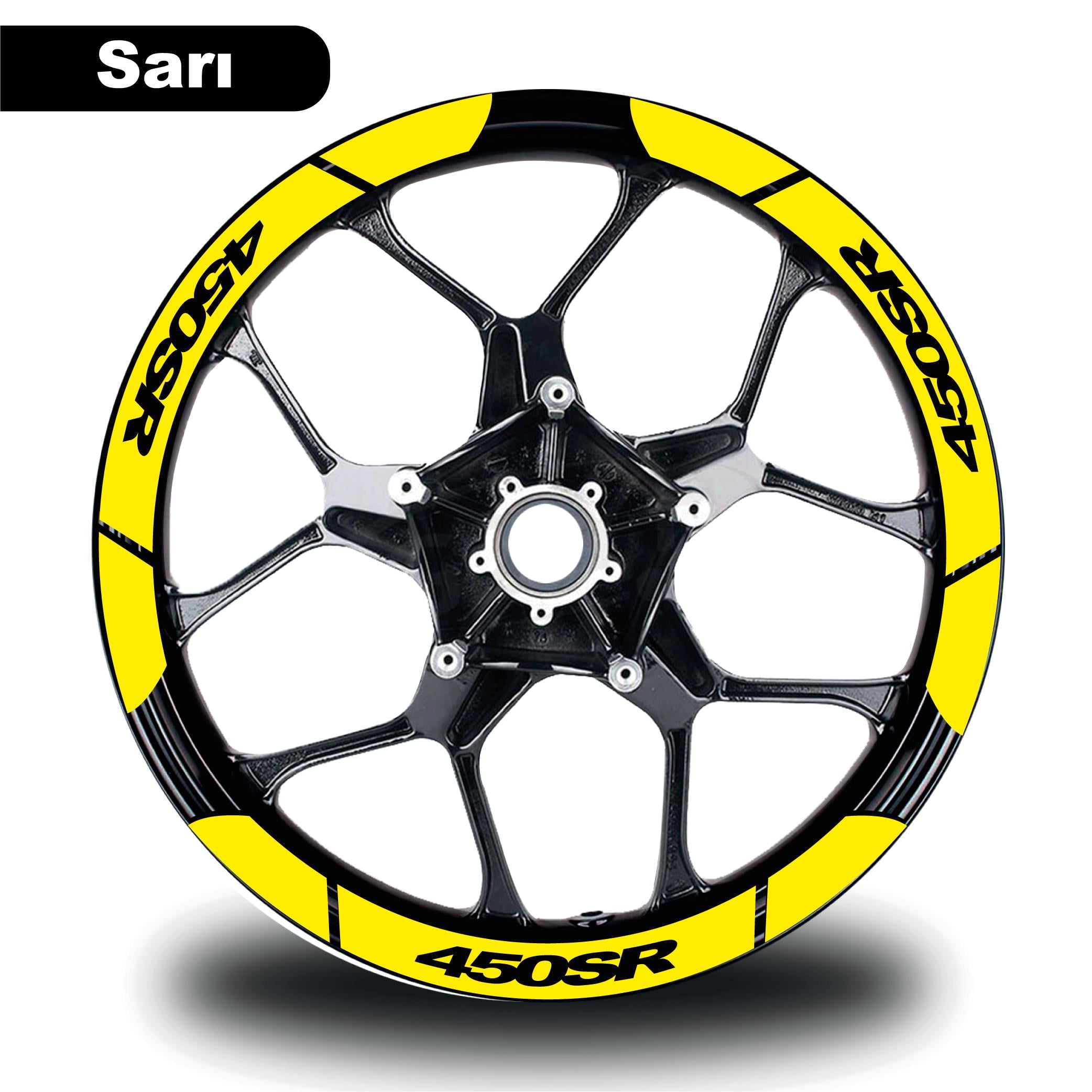 450SRSarı CF MOTO 450 SR Geniş Jant Sticker Etiket Modeli