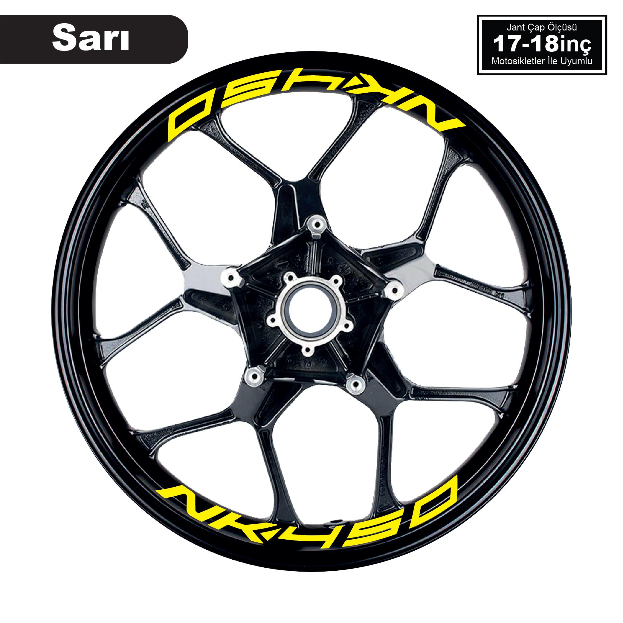 450 NKSarı CFMOTO 450NK Yazılı 8 Li Jant İçi Yazı Sticker 