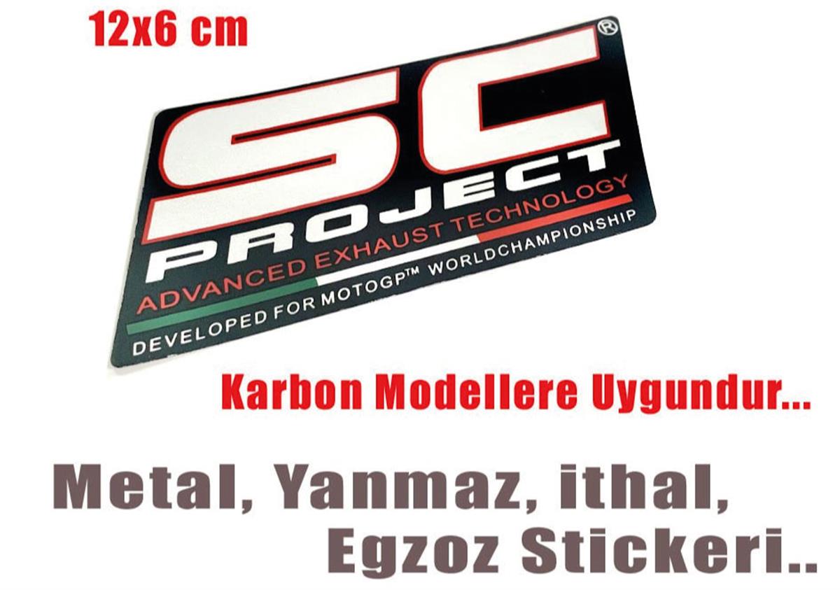 SC Egzoz Stickeri Yanmaz Alüminyum Sticker Etiket Model