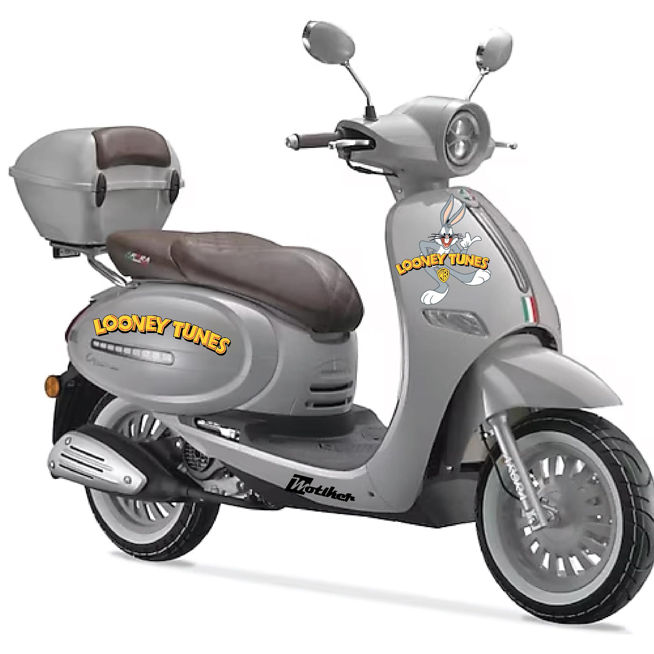 DiğerScooter Looney Tunes Desen Evrensel Set Sticker Etiket Kaplama Modeli 