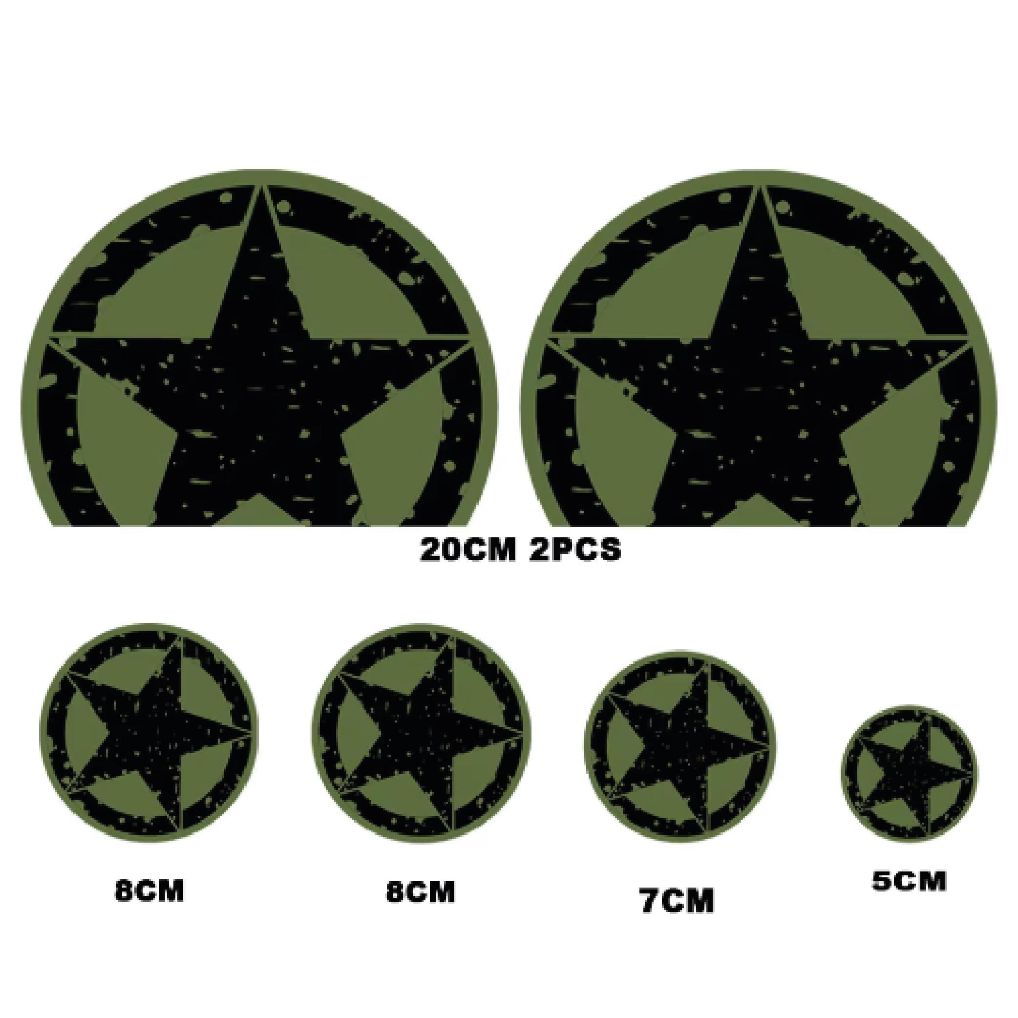 DiğerScooter Yıldız Desen Evrensel Set Sticker Etiket Kaplama Modeli Askeri Yeşil