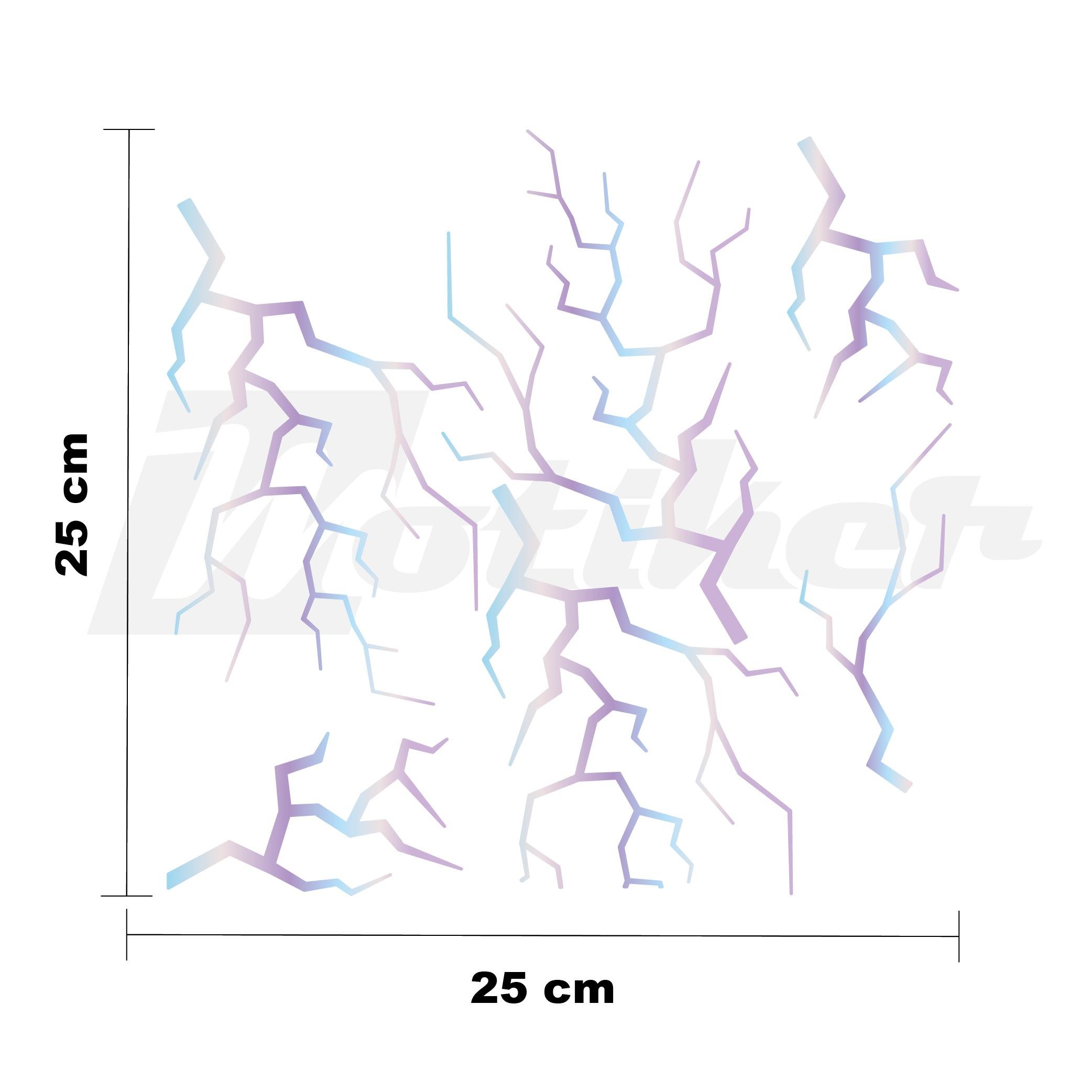 MARKALARŞimşek Sticker 25x25cm Folyo Kesim Evrensel Desen Kaplama Hologram