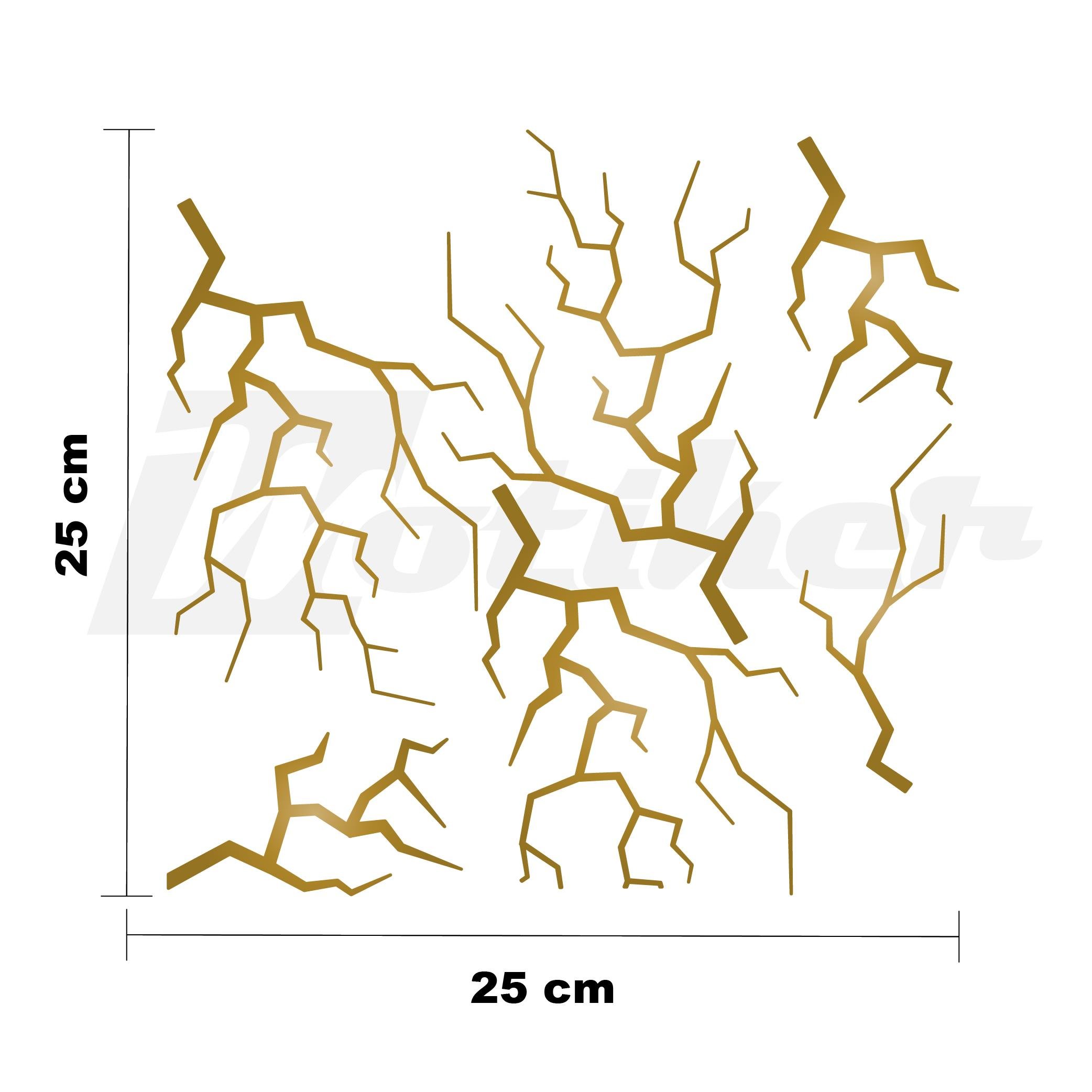 MARKALARŞimşek Sticker 25x25cm Folyo Kesim Evrensel Desen Kaplama Gold