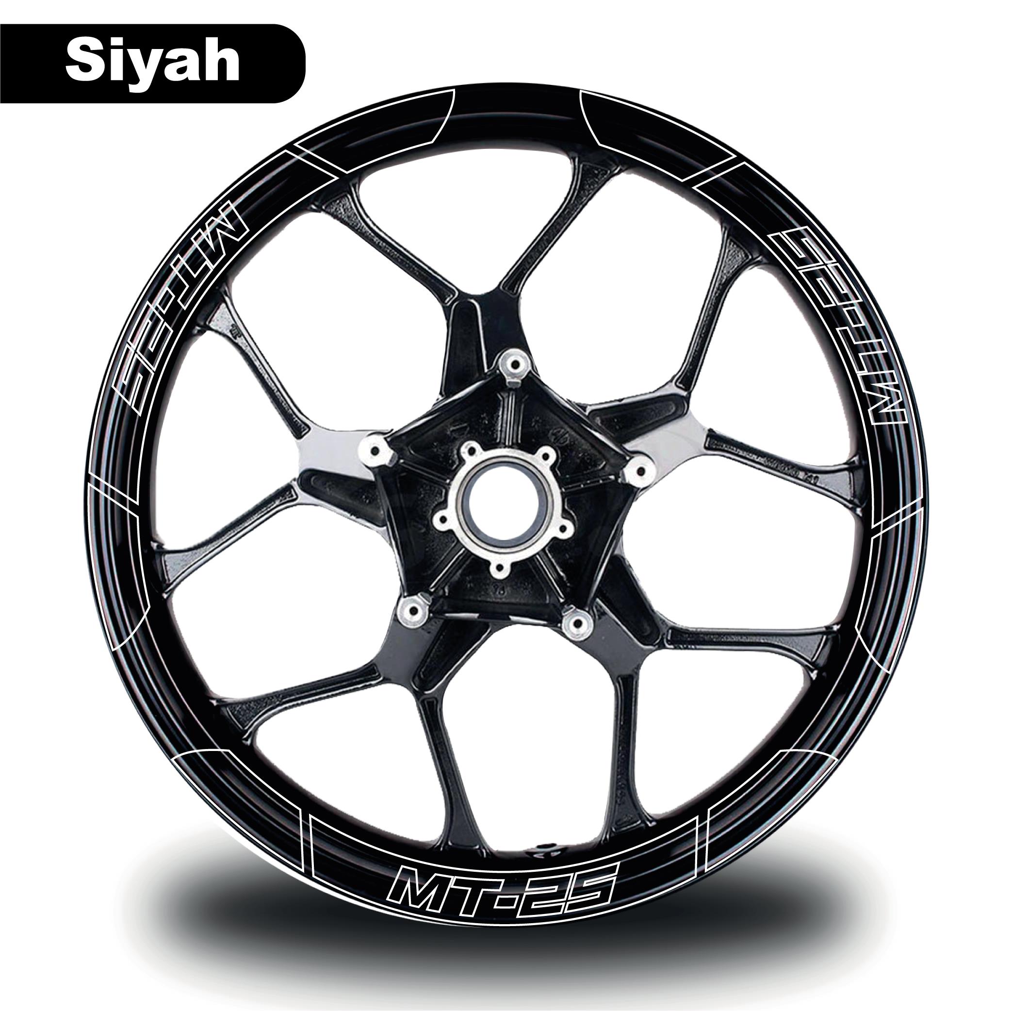 MT-25Siyah Yamaha MT-25 Geniş Jant Sticker Etiket Modeli