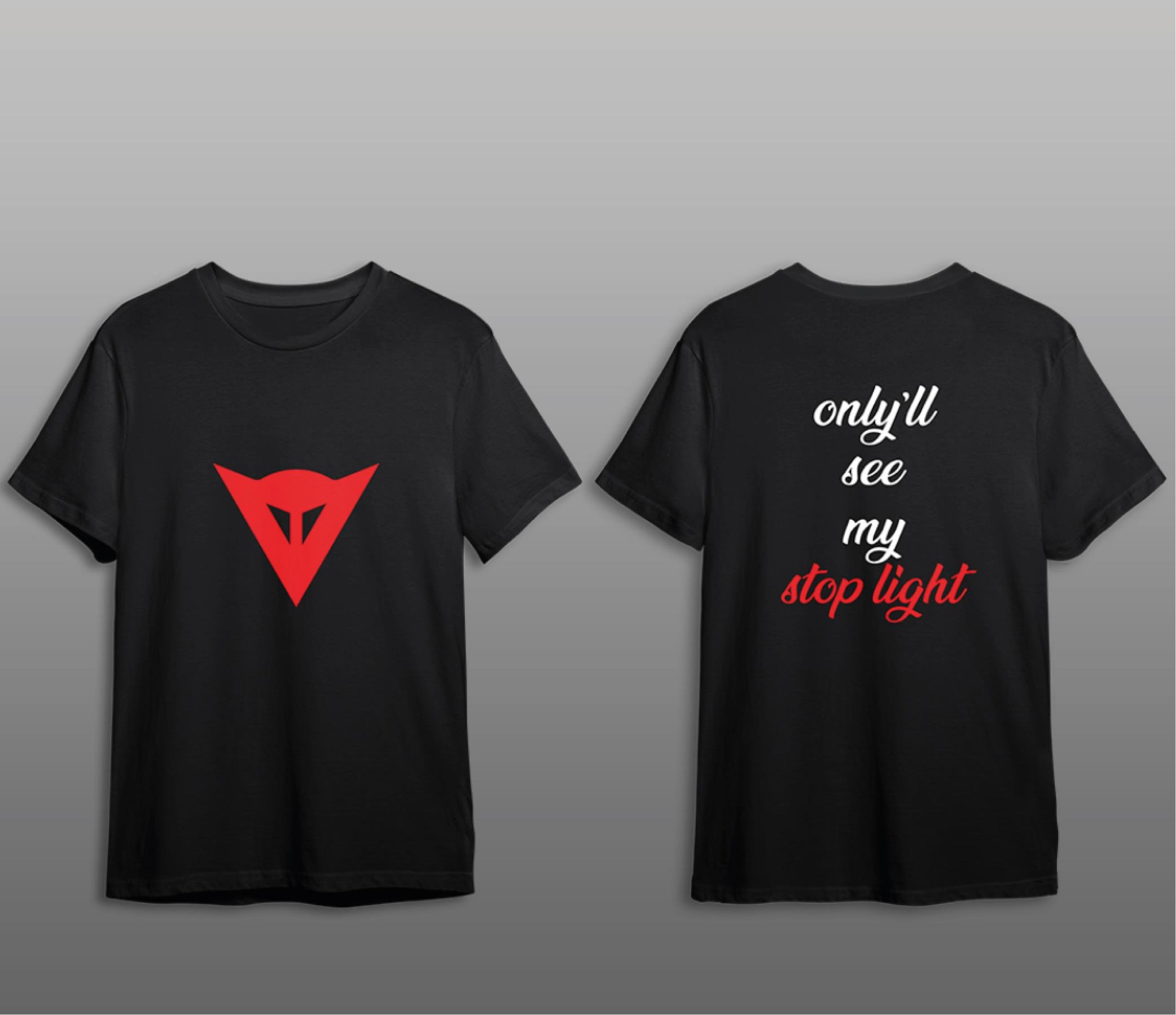 T-ShirtStop Light Dainese Motorcu T-Shirt Modeli Siyah
