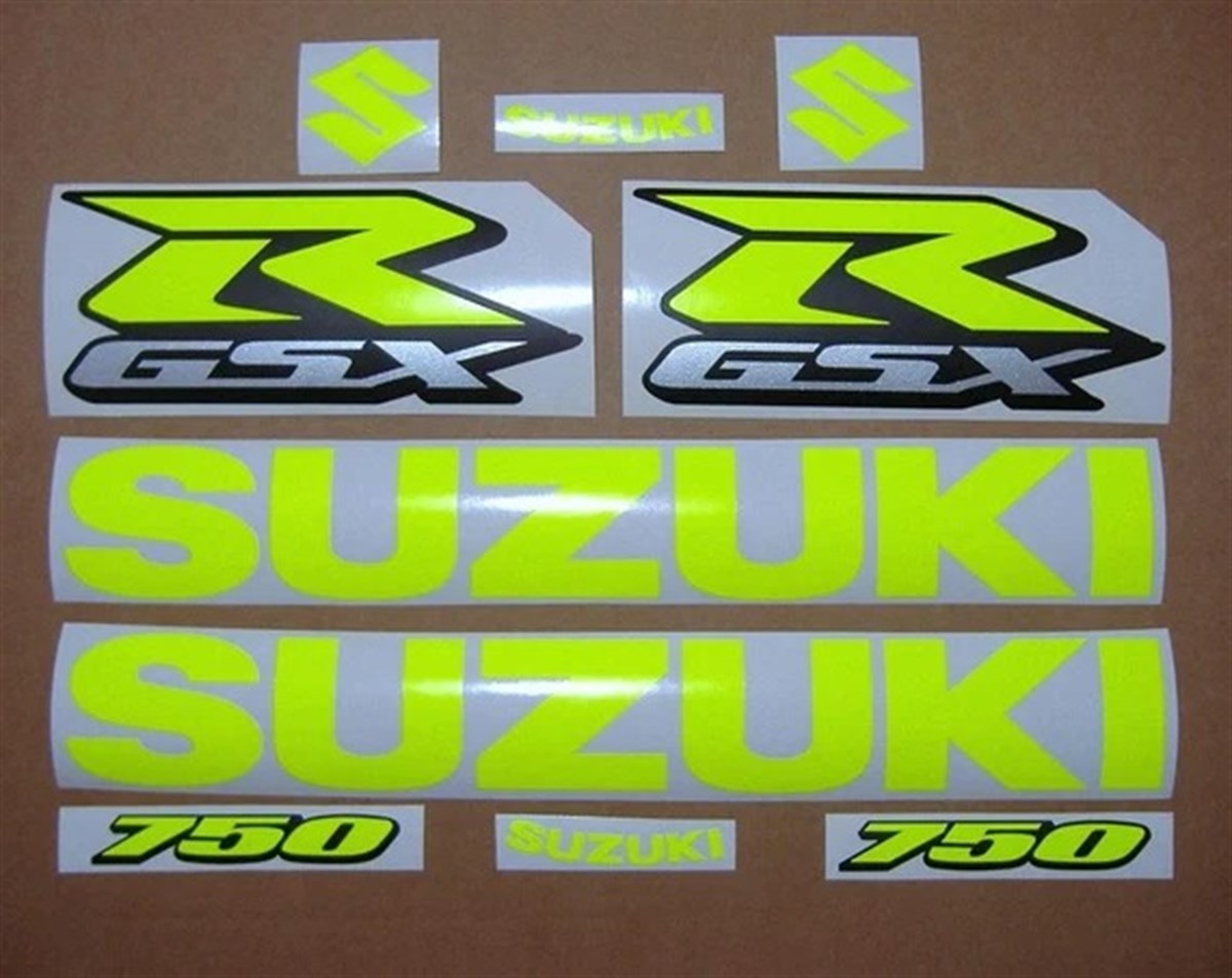 Suzuki GSX-R Neon Sarı Sticker Etiket Modeli