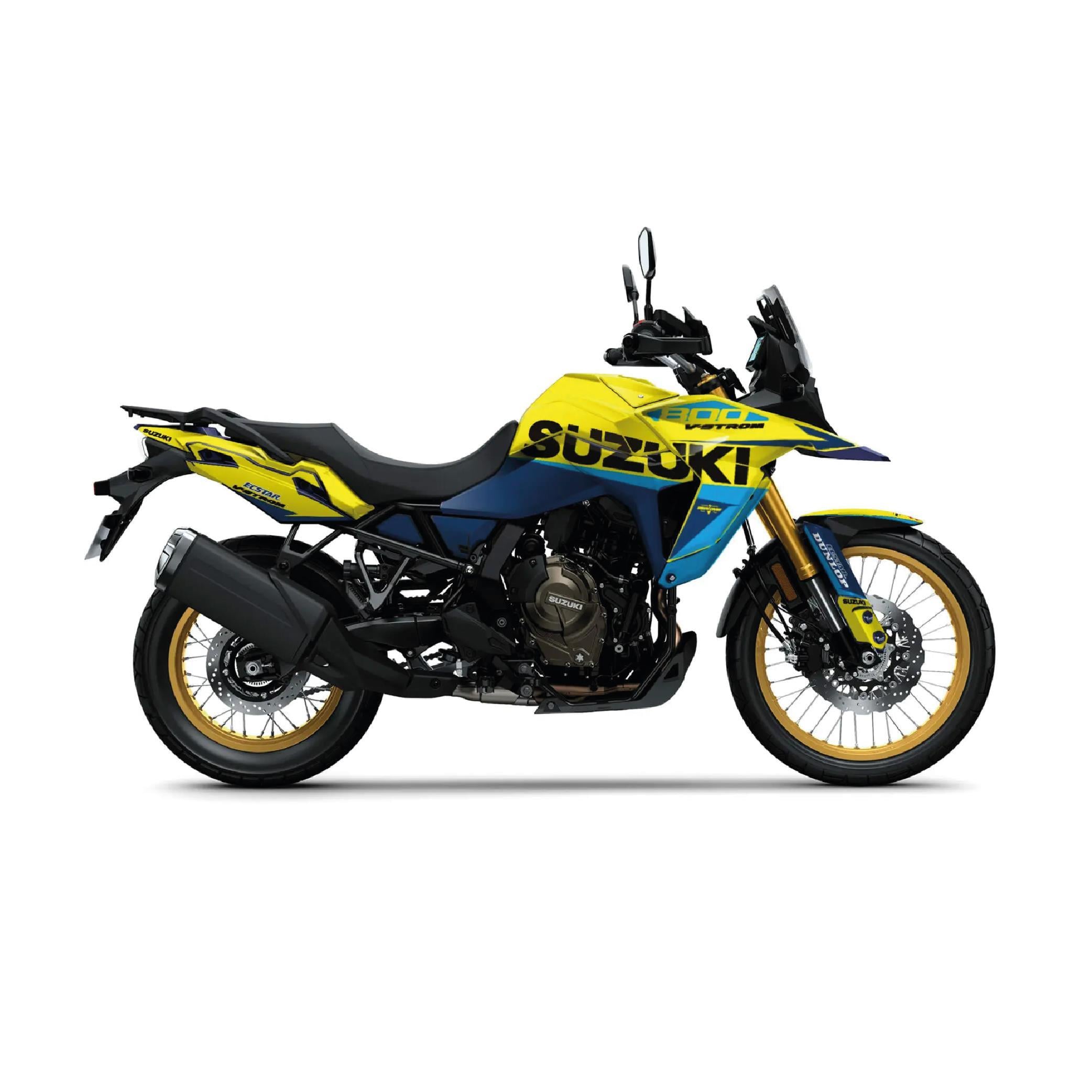 V-STROMSUZUKI V-STROM 800 DE Favela Tasarım Motosiklet Kaplama Sticker Etiket Modeli Turkuaz Neon Sarı 