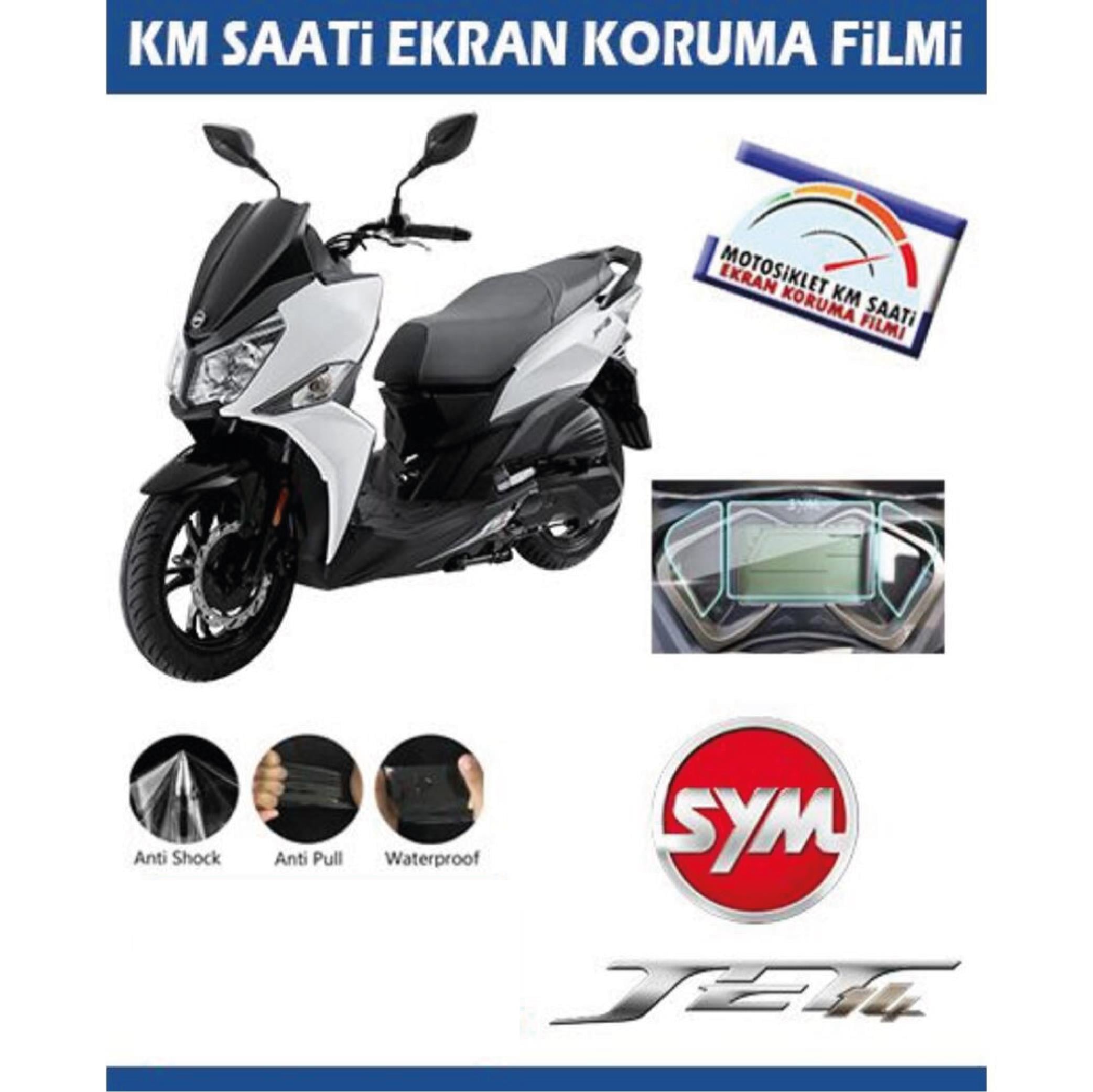 Ekran KorumasıSYM Jet 14 Motosiklet Ekran Km Koruyucu