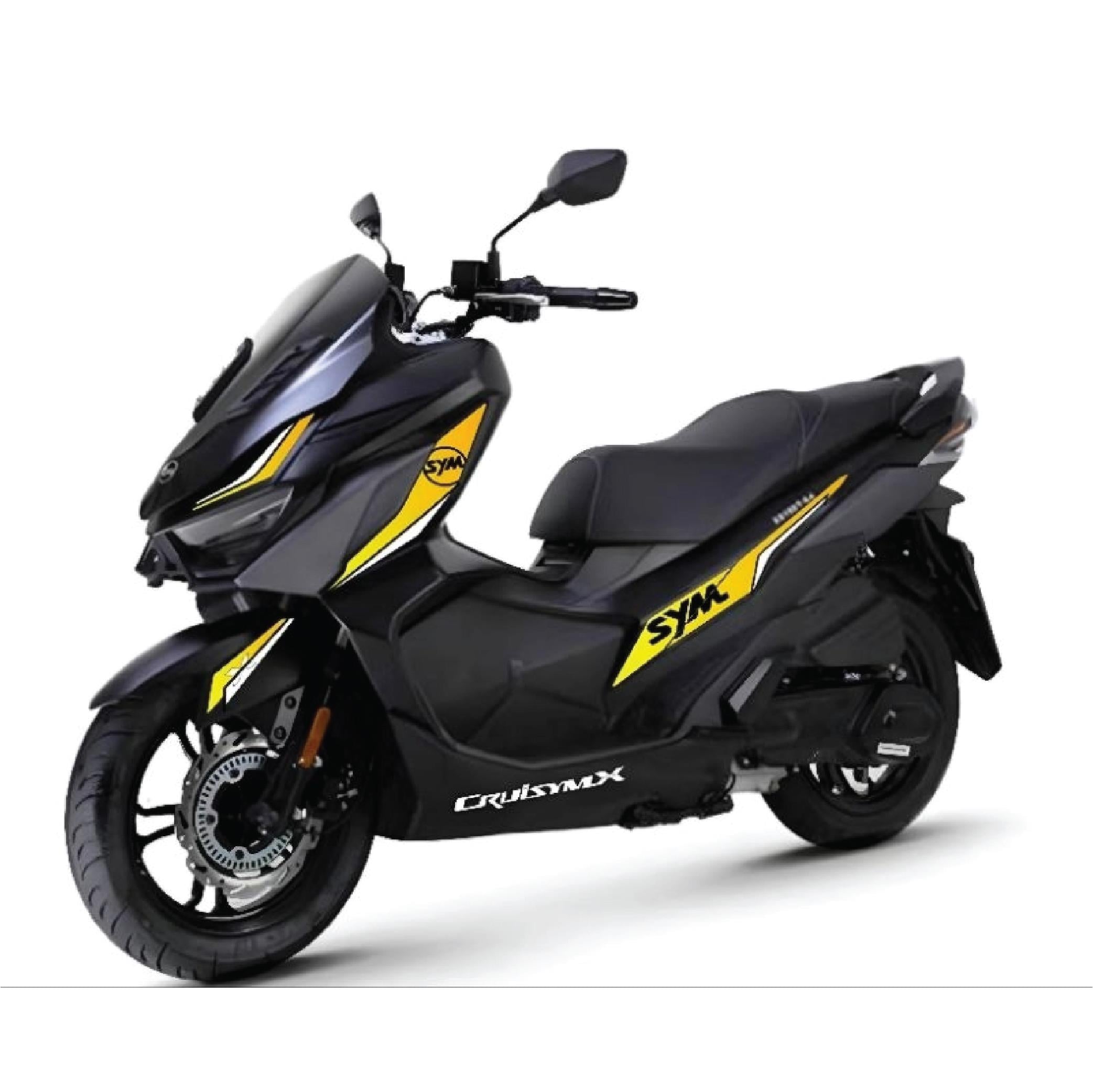 SYMSym Jet X 125 / 150 / 200 Sticker Etiket Kaplama Modeli Sarı Beyaz