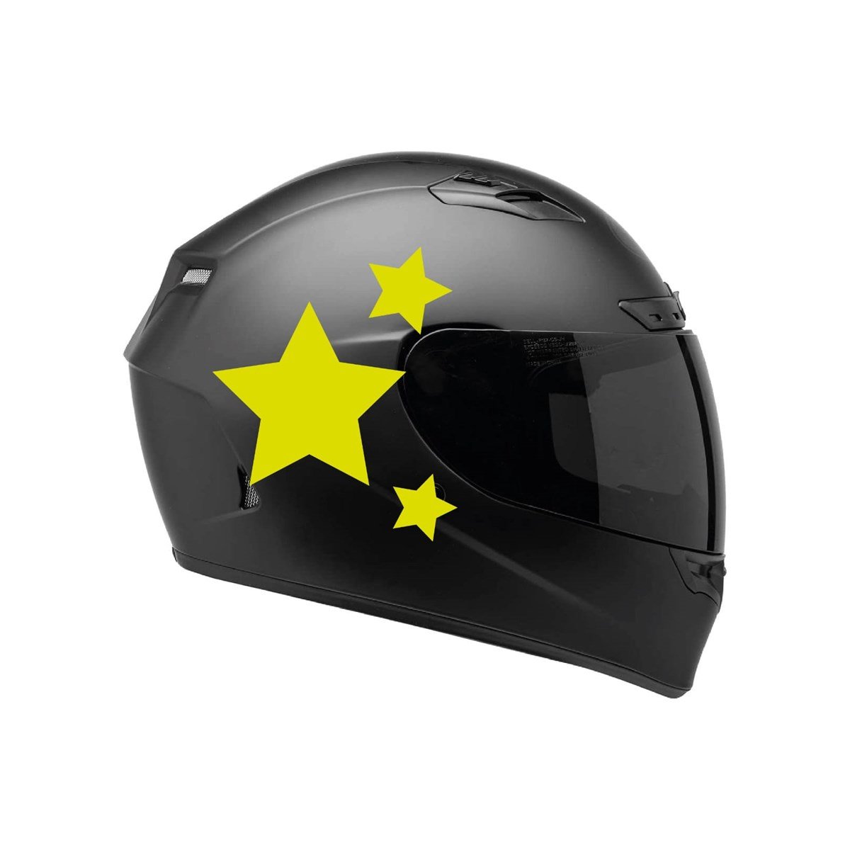 Tek Renk Üçlü yıldız (Triple Star Helmet Stickers) Kask Sticker Etiket Modeli 3