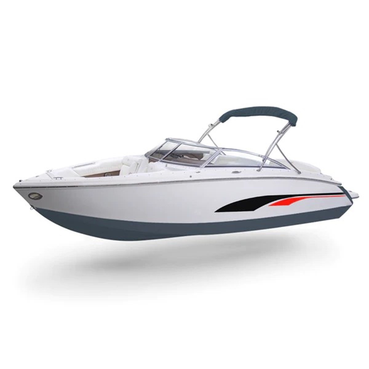 Tekne Kırmızı Siyah Sticker Etiket Model 2