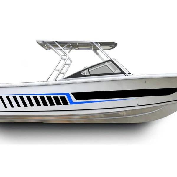 MARKALARTekne Siyah Mavi Dikörtgenli Şerit Sticker Etiket