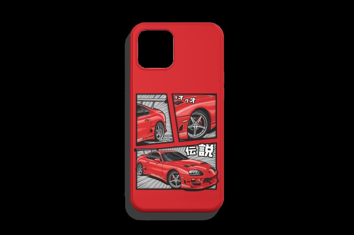 Toyota Supra Kırmızı 2 Tasarımı Telefon Kılıfı 1. Kalite Baskı